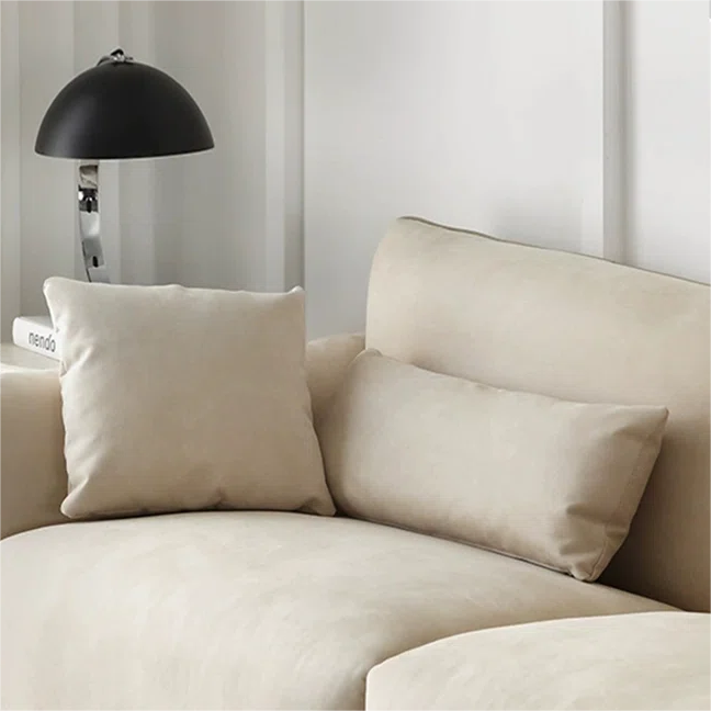 3 seater beige matte fabric modular couch upholstered sofa