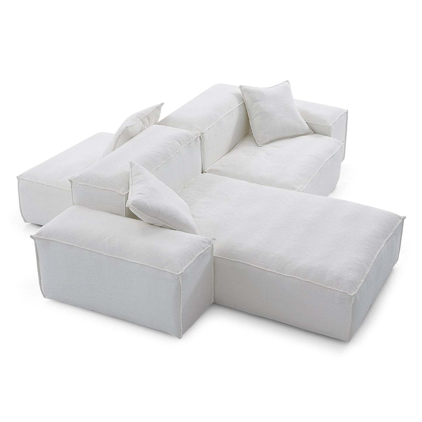 Modular L shape soft feather double side sectional sofa
