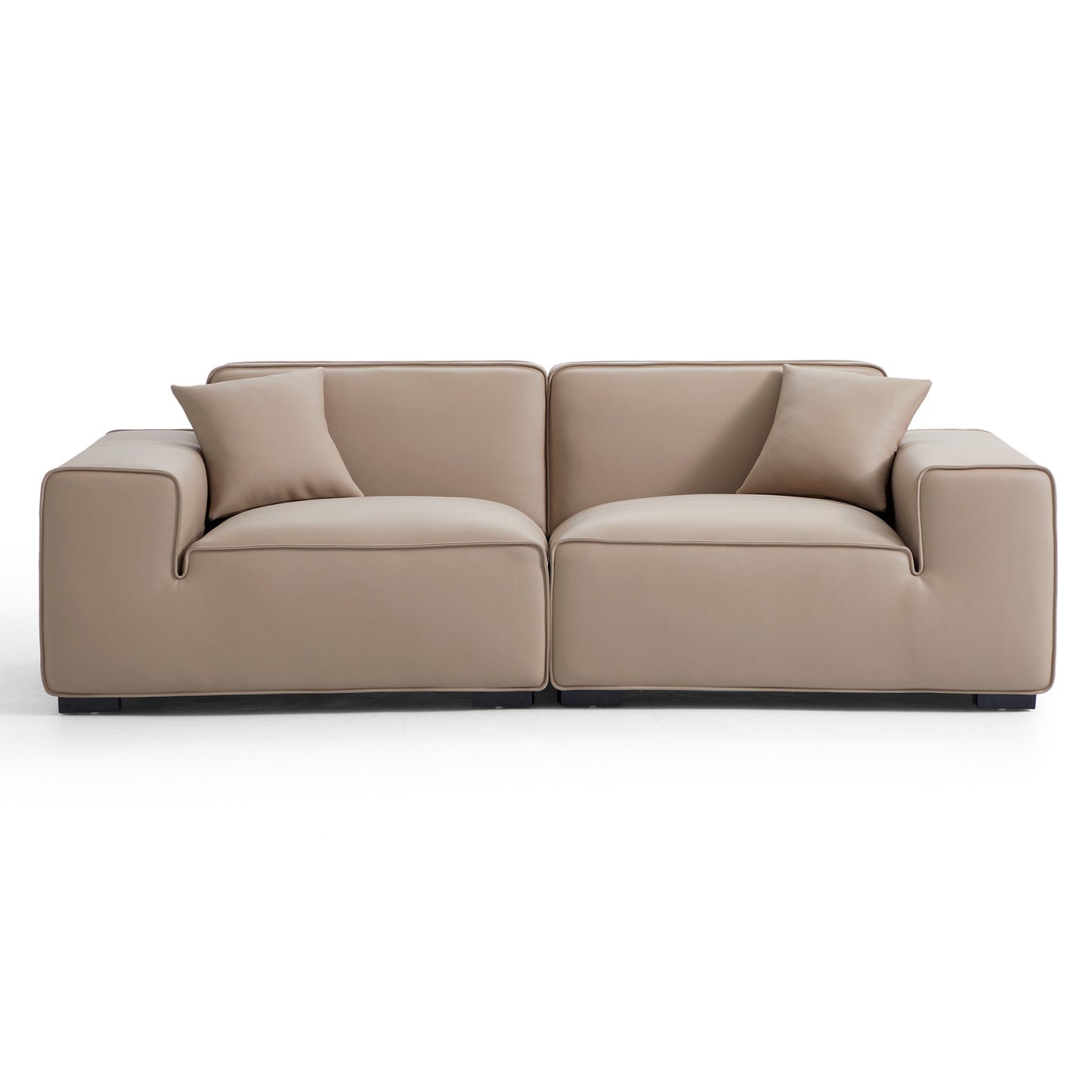 Real leather khaki modular 3 pieces sofa sets
