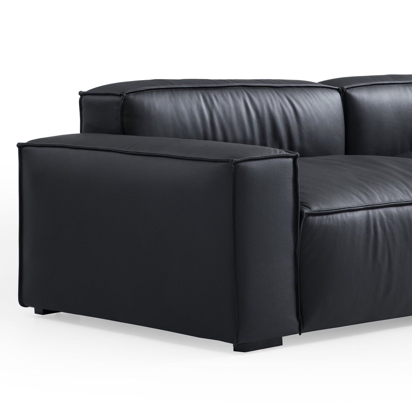 Genuine leather sectional left and right chaise sofa bed