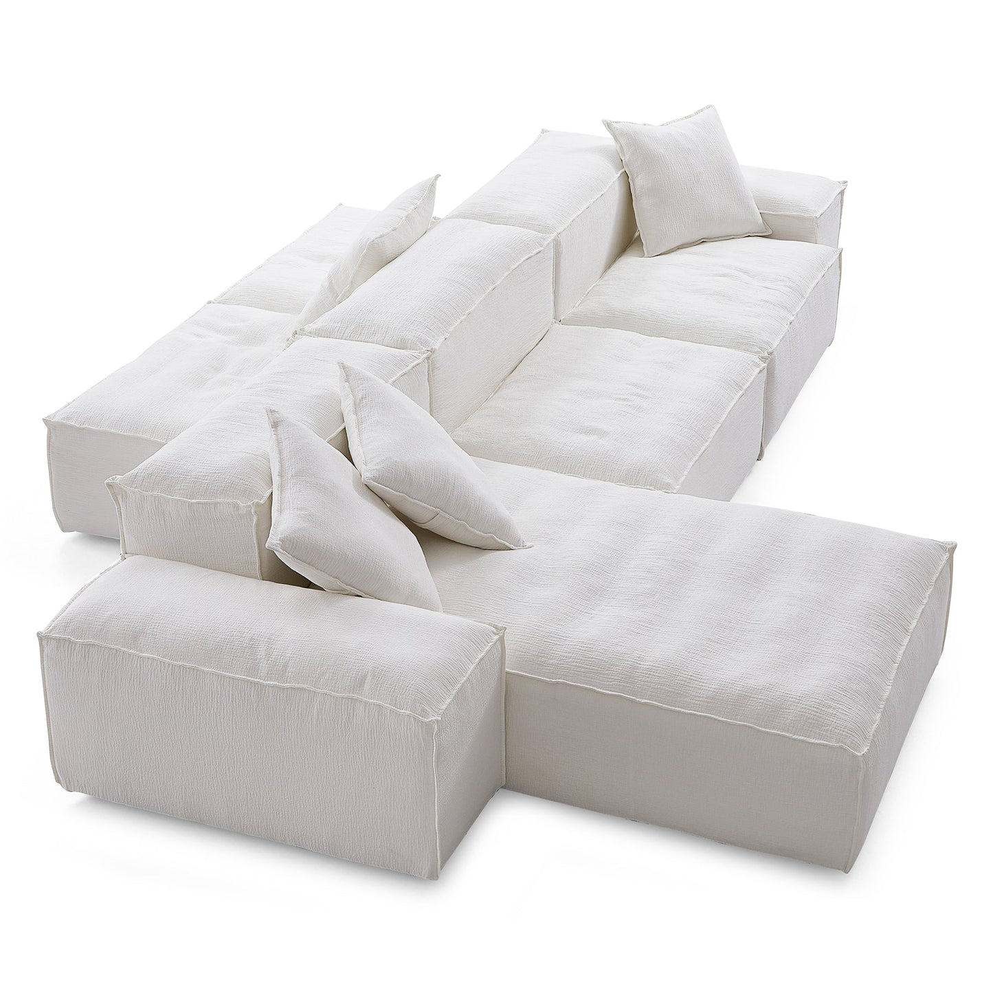 Modular L shape soft feather double side sectional sofa