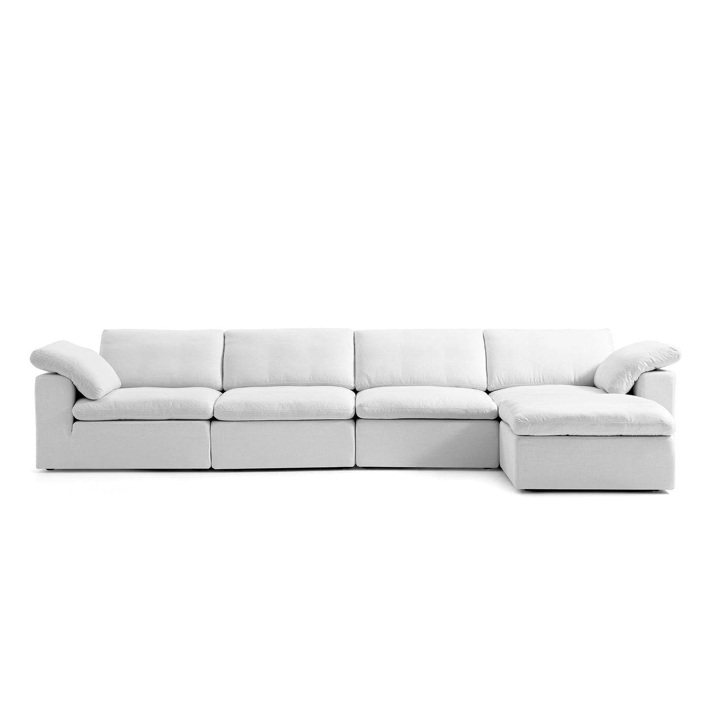 Fabric Upholstered Living Room ModularSofa with Ottoman