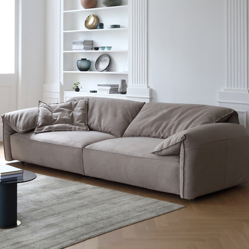 Italian style modern living room i shape grey matte fabric modular sofa