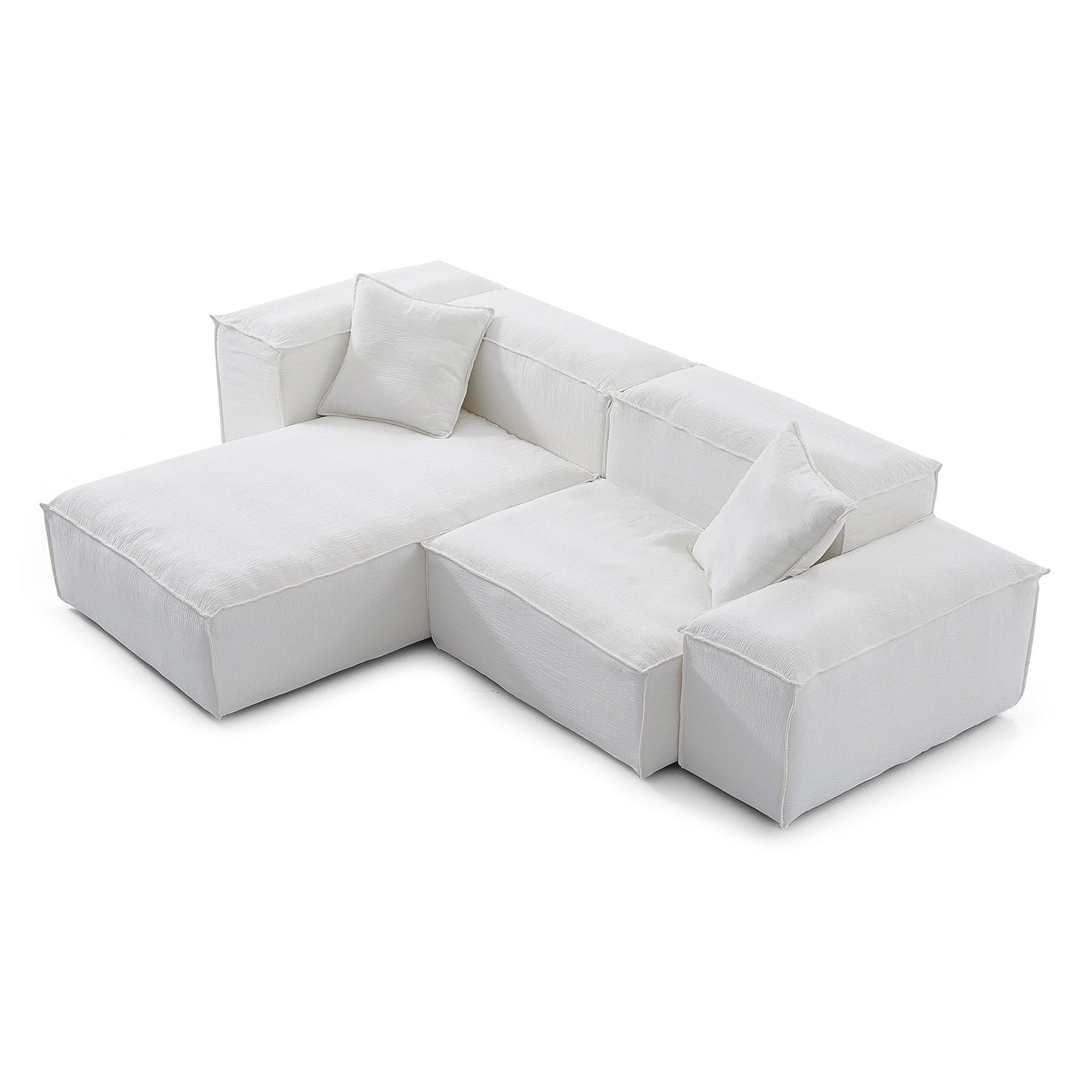 Cozy Natural Linen Fabric Removable Cover Sectional Sofa