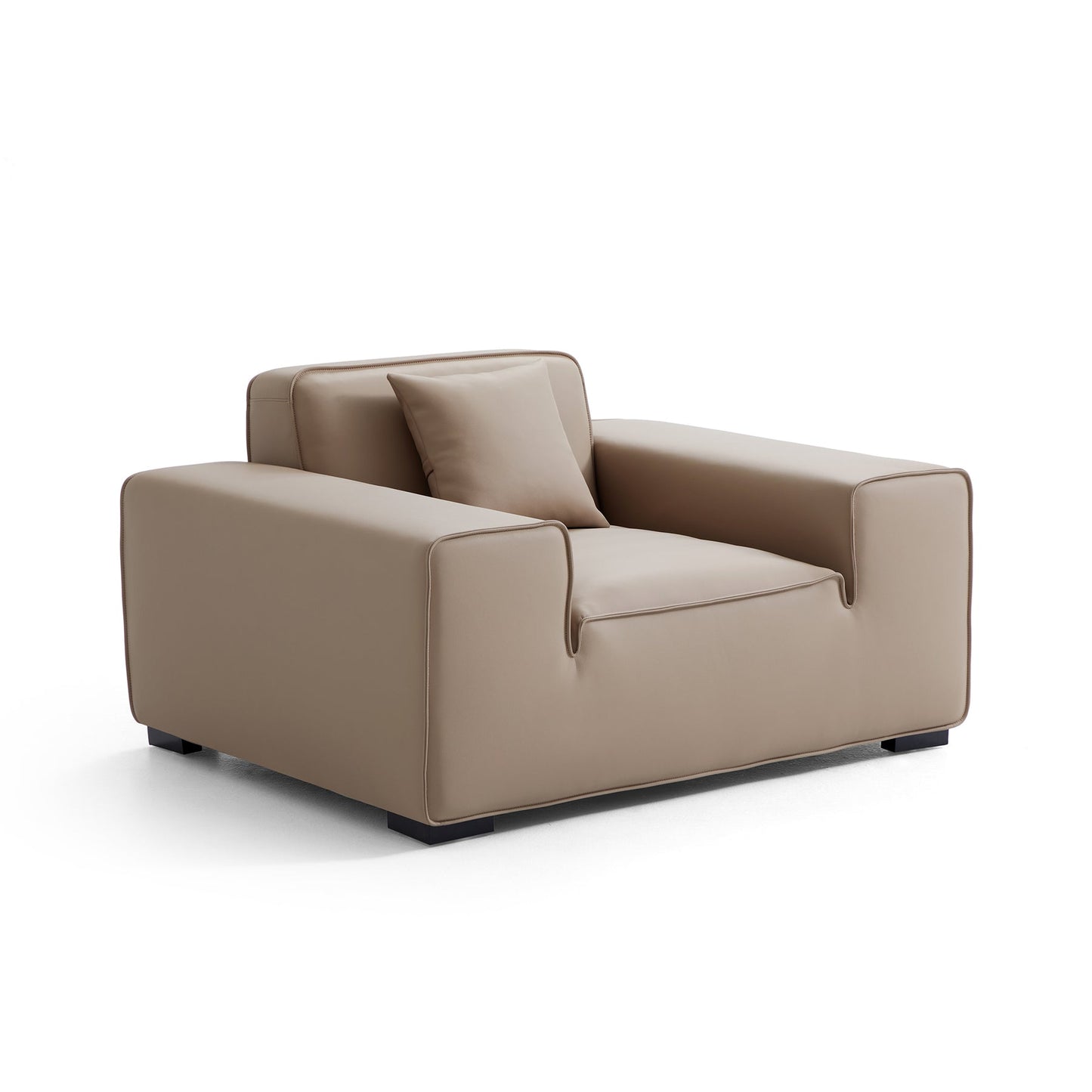 Real leather khaki modular 3 pieces sofa sets