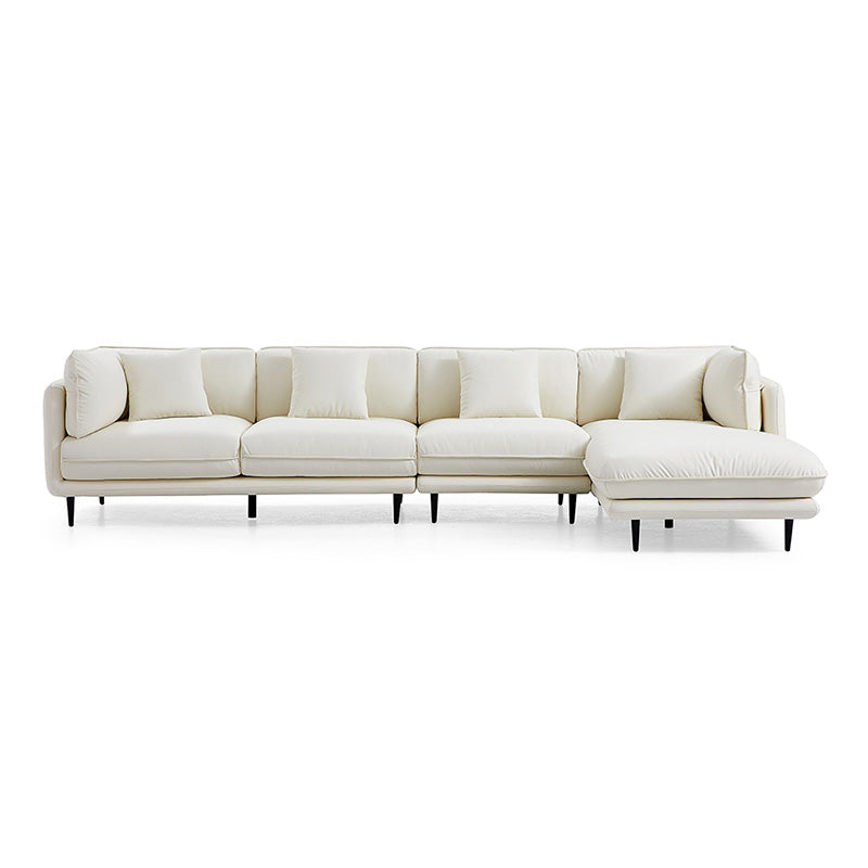 Modern style silicone leather modular L shape sectional sleeper sofa with chaise
