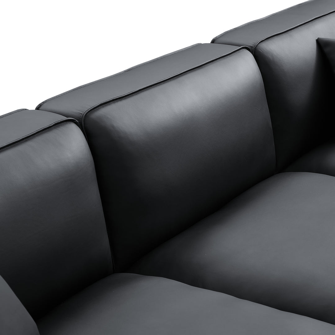 Home office living room genuine leather U shape sectional sofa
