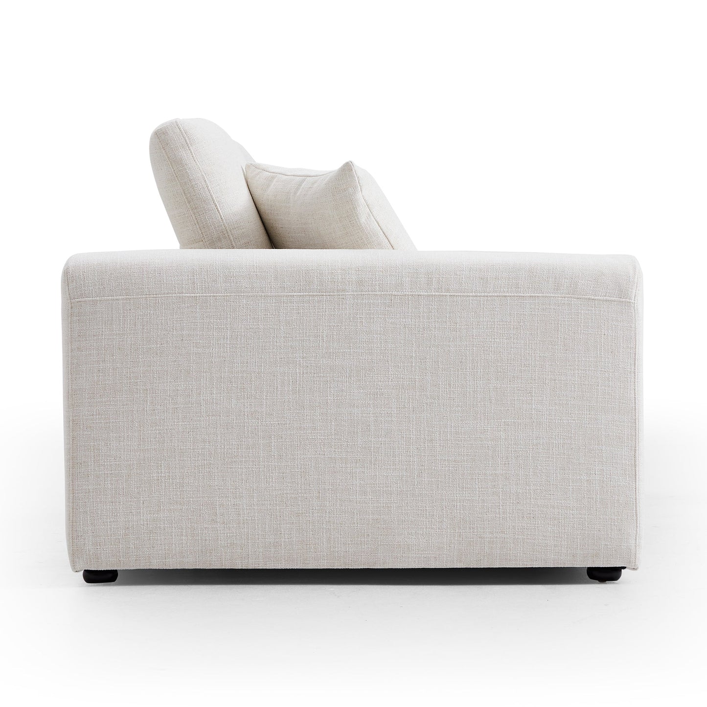 4-Seater White Linen Upholstery Modular Sofa