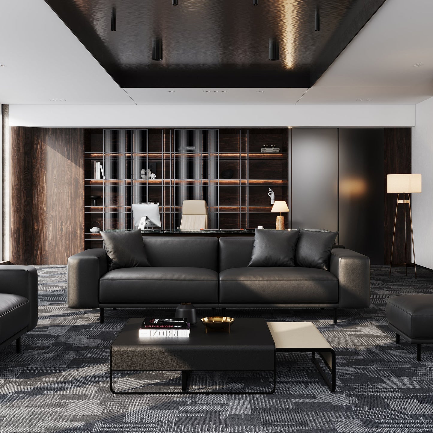 Modular Genuine Leather Sofa Set for Living Room
