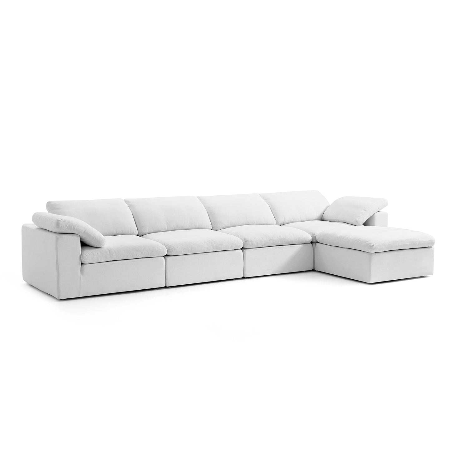 Fabric Upholstered Living Room ModularSofa with Ottoman