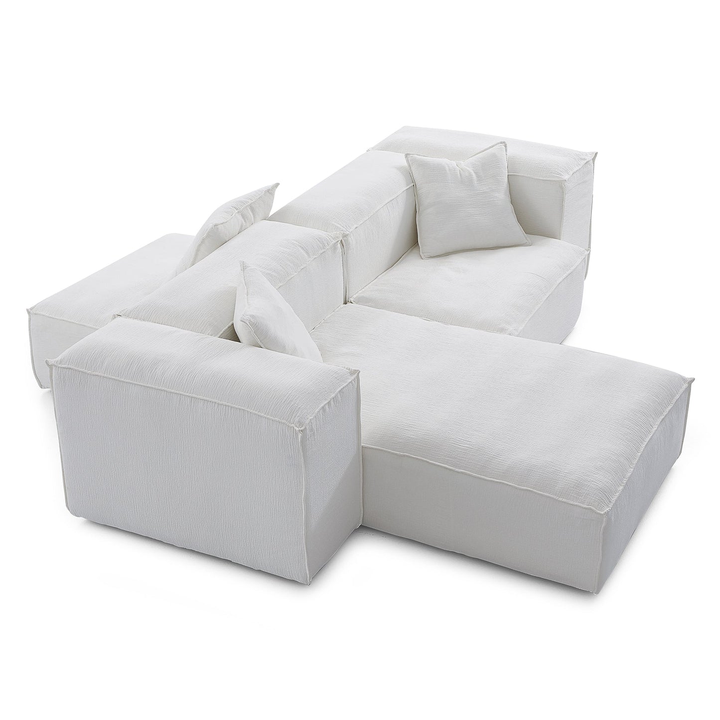 Modular L shape soft feather double side sectional sofa