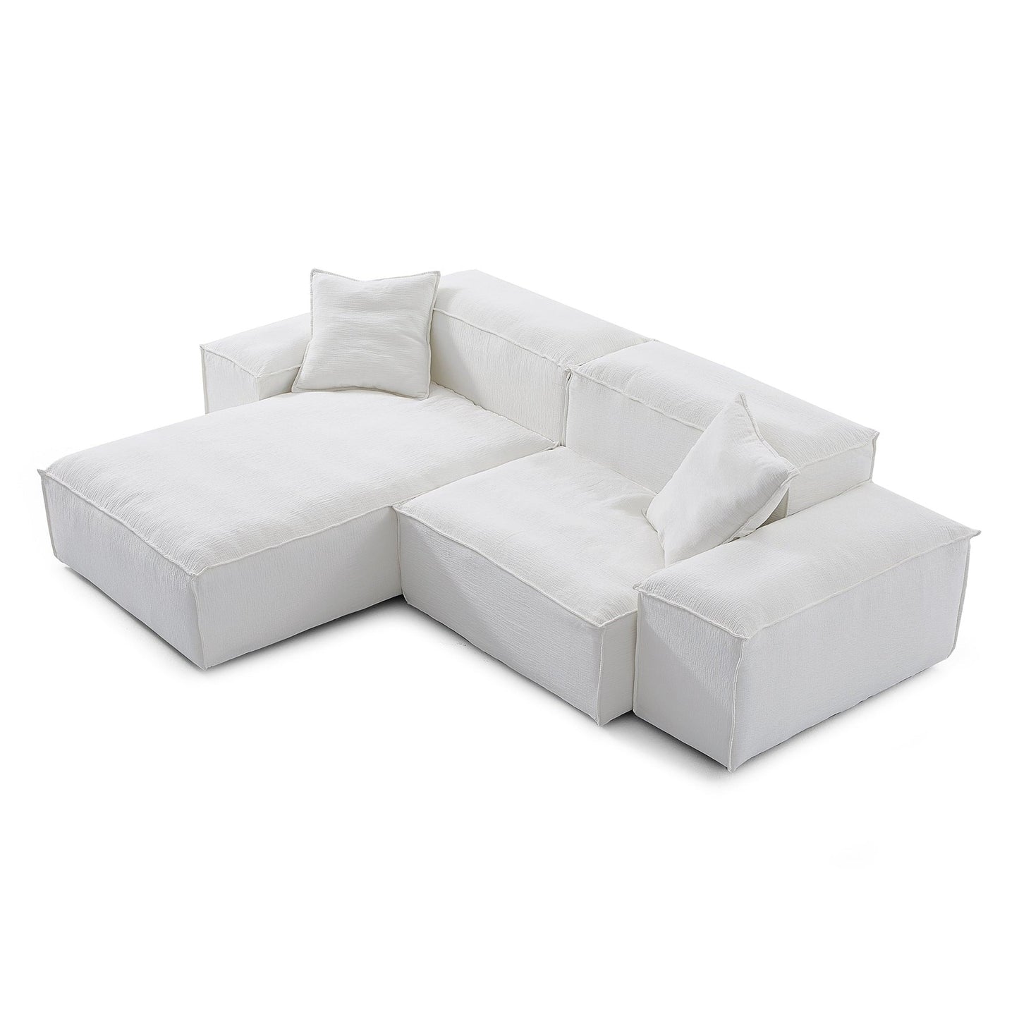 Cozy Natural Linen Fabric Removable Cover Sectional Sofa