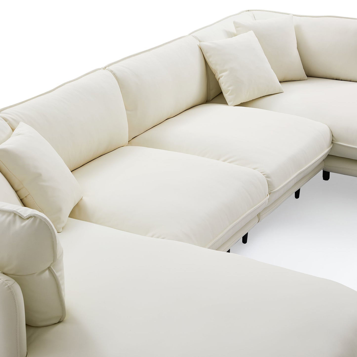 Living room urban design silicone leather upholstery u shaped sofa