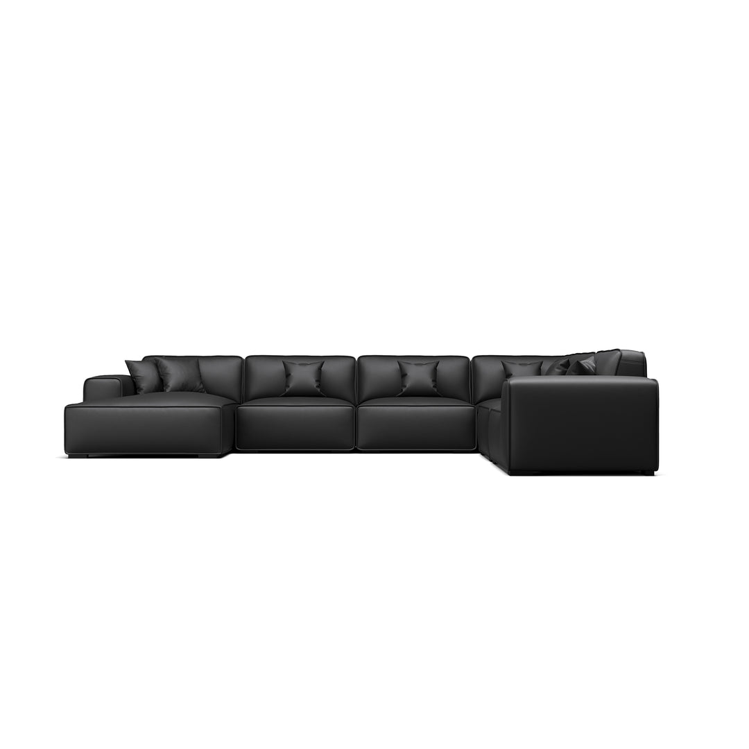 Home office living room genuine leather U shape sectional sofa
