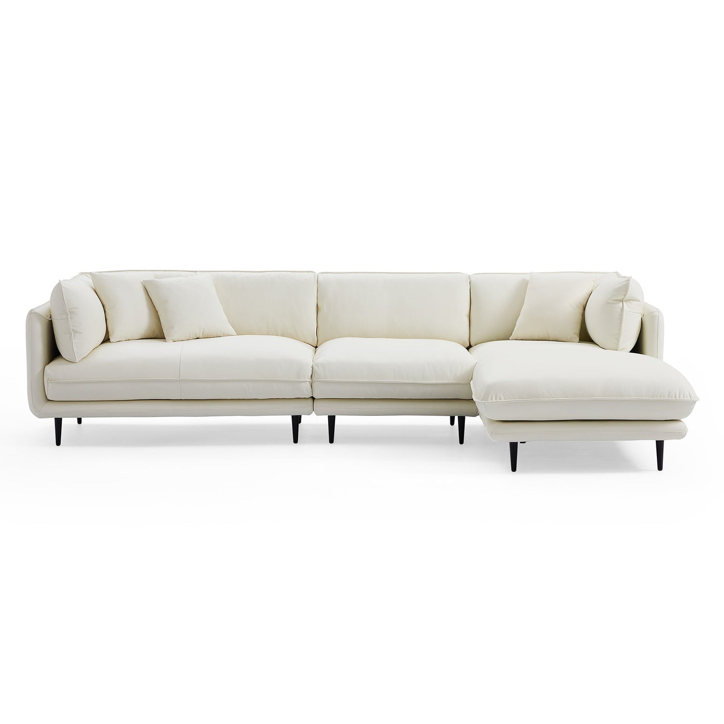 Modern style silicone leather modular L shape sectional sleeper sofa with chaise