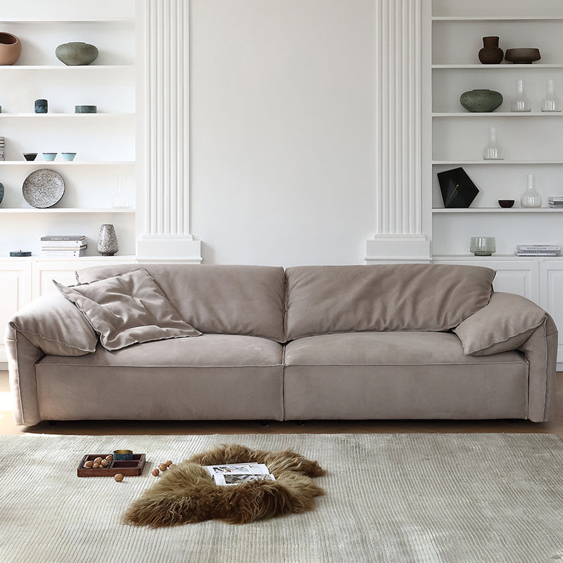 Italian style modern living room i shape grey matte fabric modular sofa