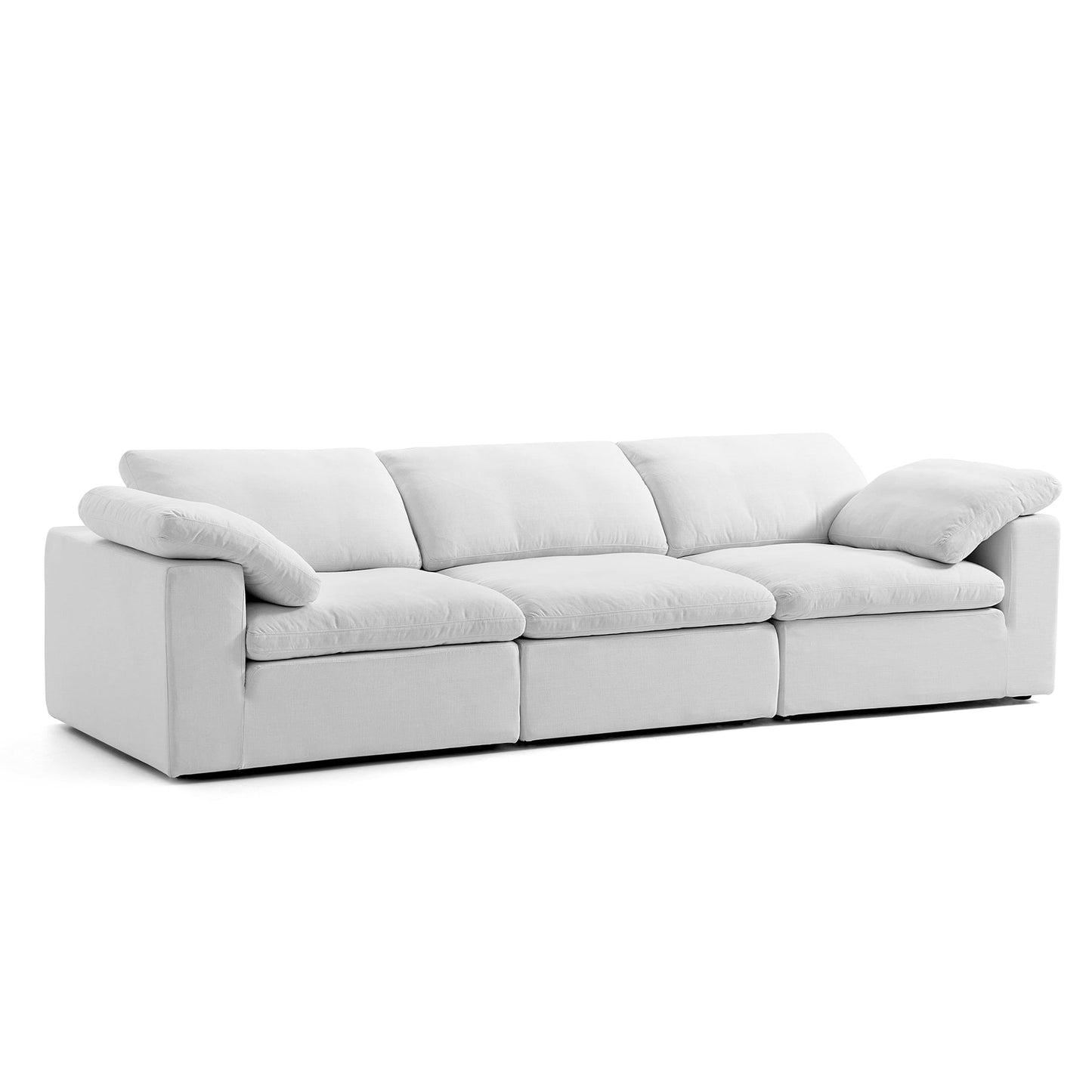 Cloud like removable easy wash cover white modular sofa