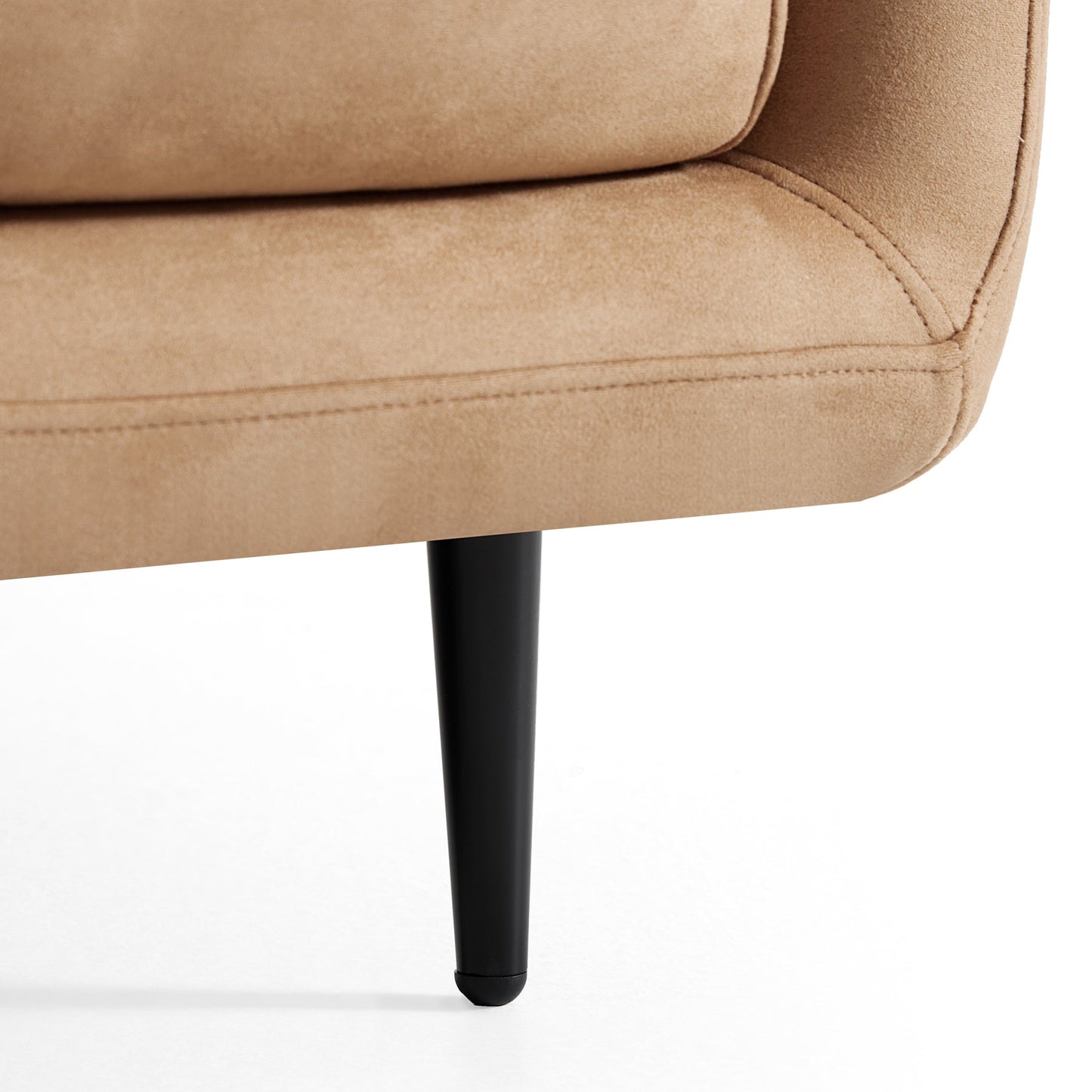 Apartment camel matte fabric 2 seater loveseat sofa
