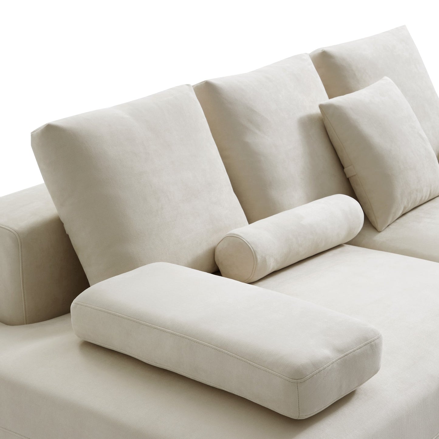 Apartment cloud beige matte fabric couch modular sofa
