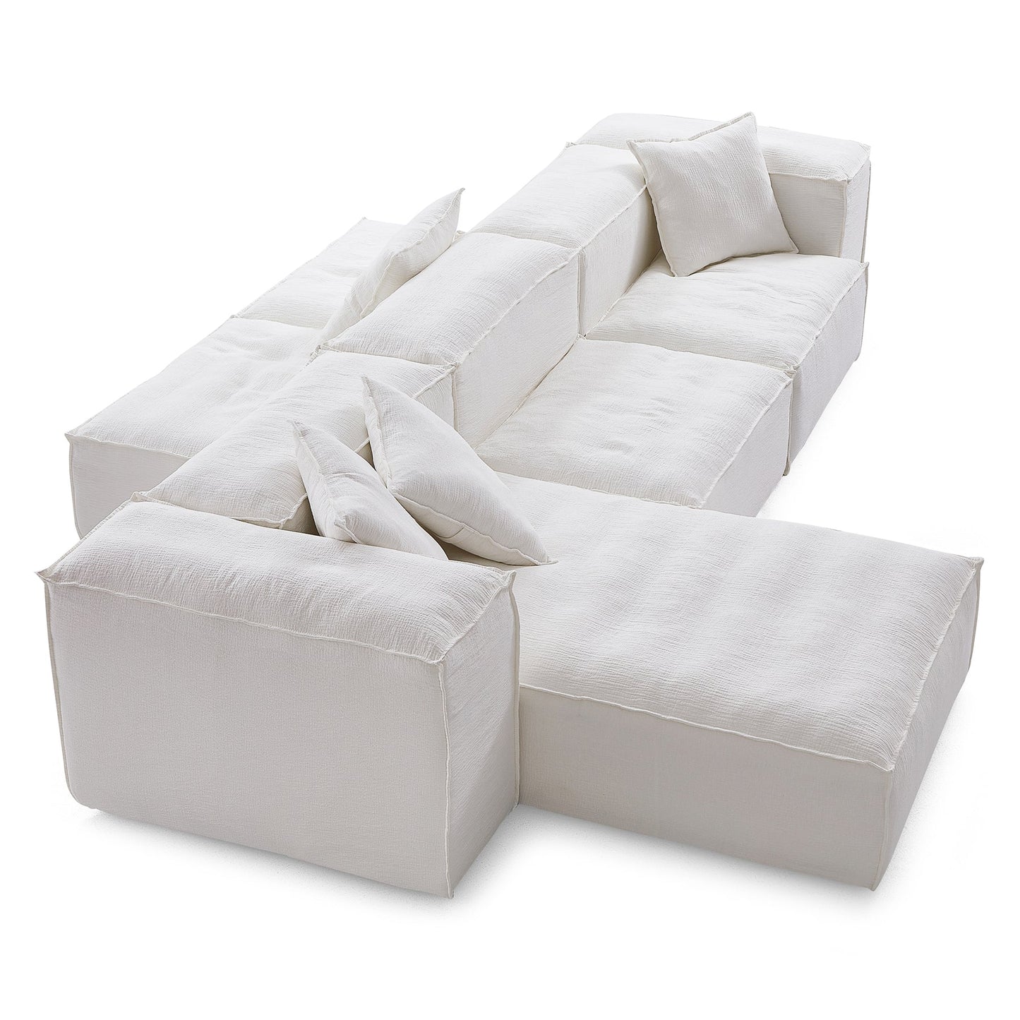 Modular L shape soft feather double side sectional sofa