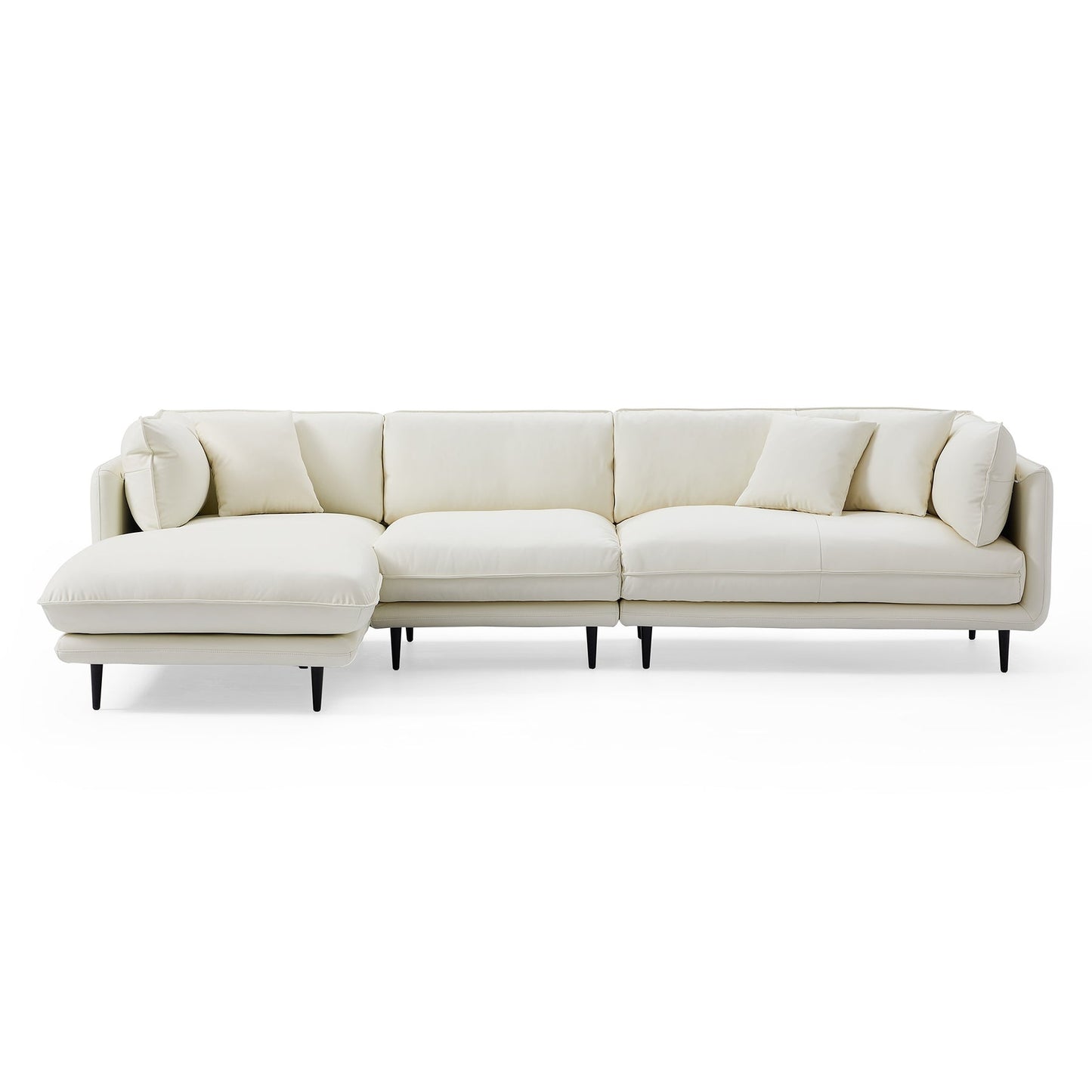 Modern style silicone leather modular L shape sectional sleeper sofa with chaise