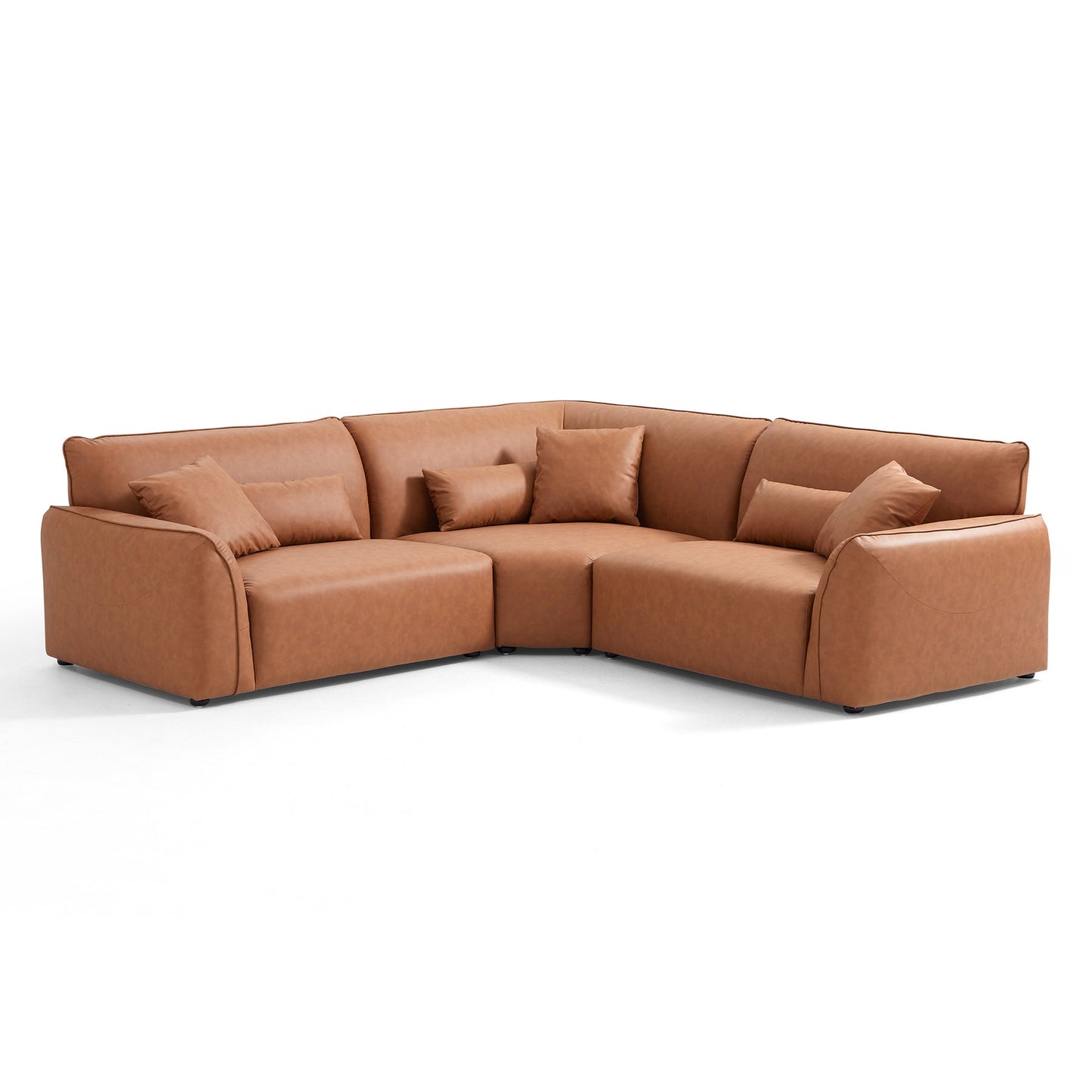 Hi-tech fabric brown living room couch L shape sectional modular corner sofa