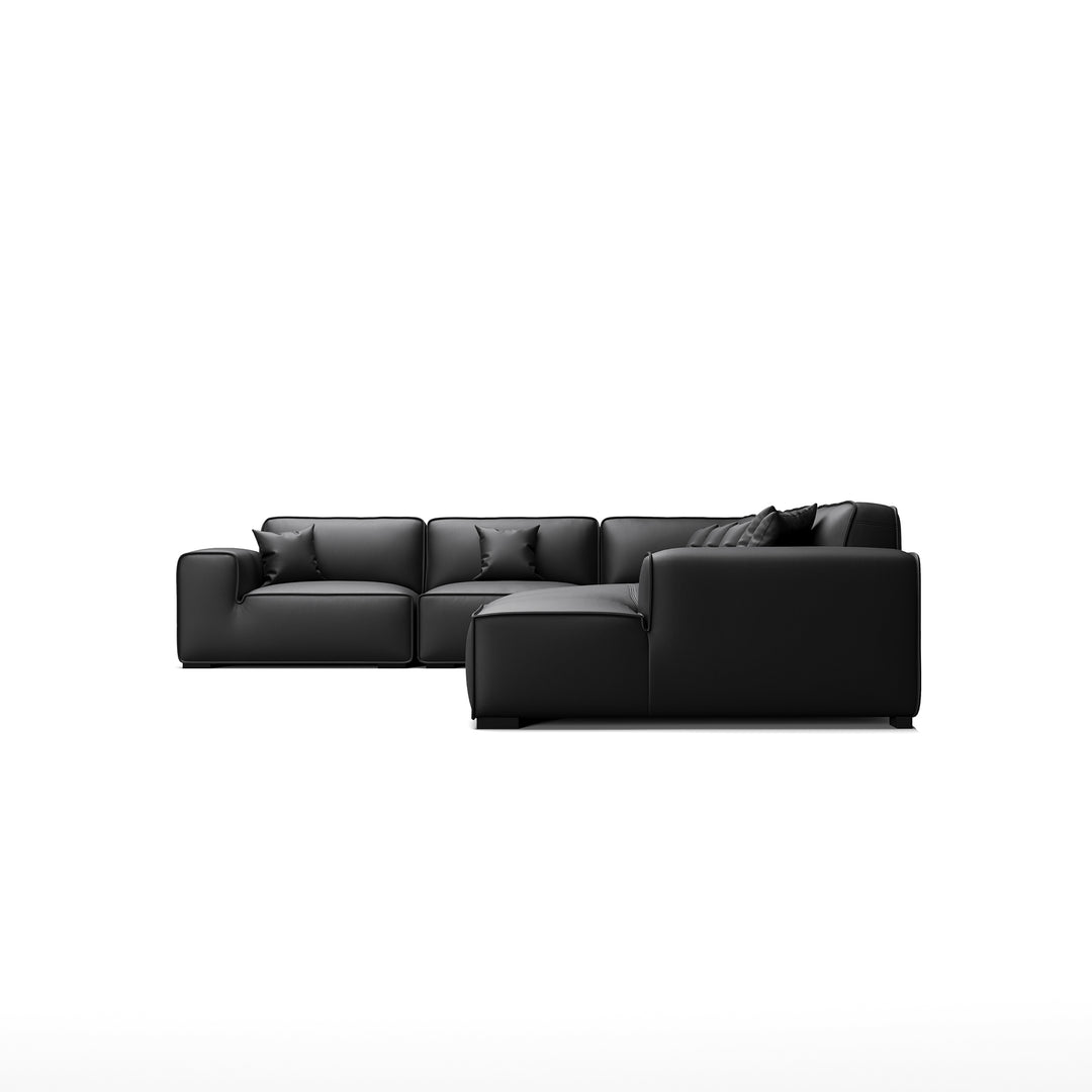 Home office living room genuine leather U shape sectional sofa