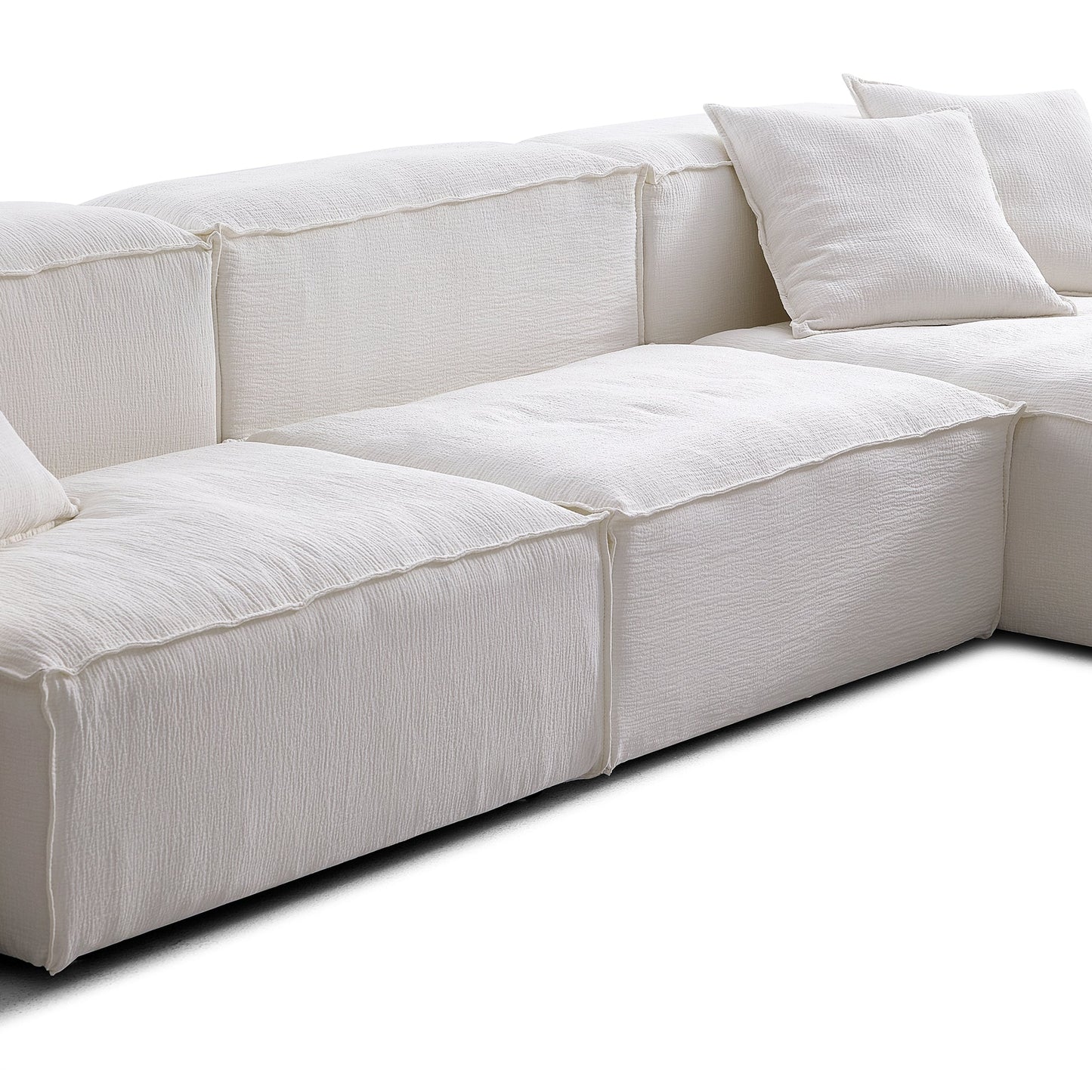 Cozy Natural Linen Fabric Removable Cover Sectional Sofa
