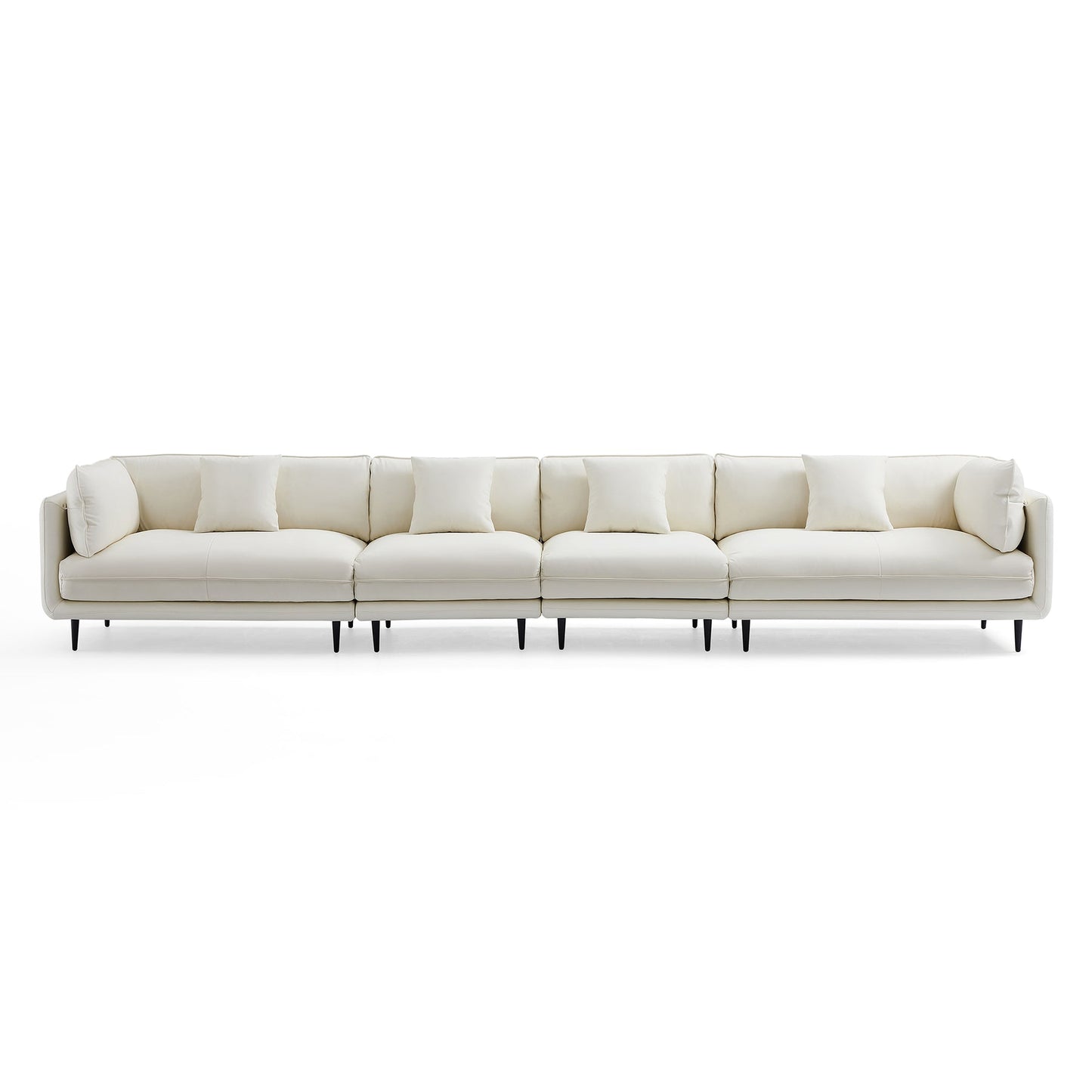 Modern low arm anti cat scratching white silicone leather covering modular sofa