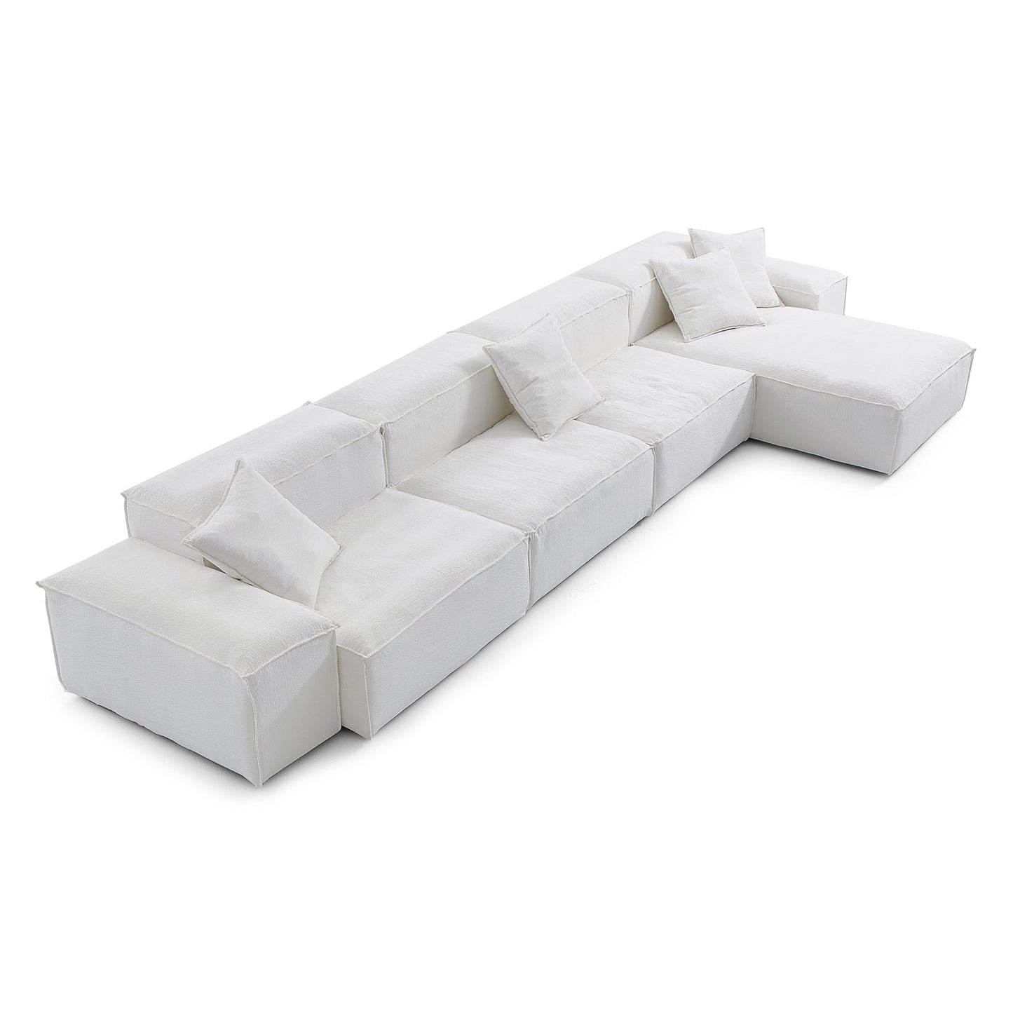 Cozy Natural Linen Fabric Removable Cover Sectional Sofa