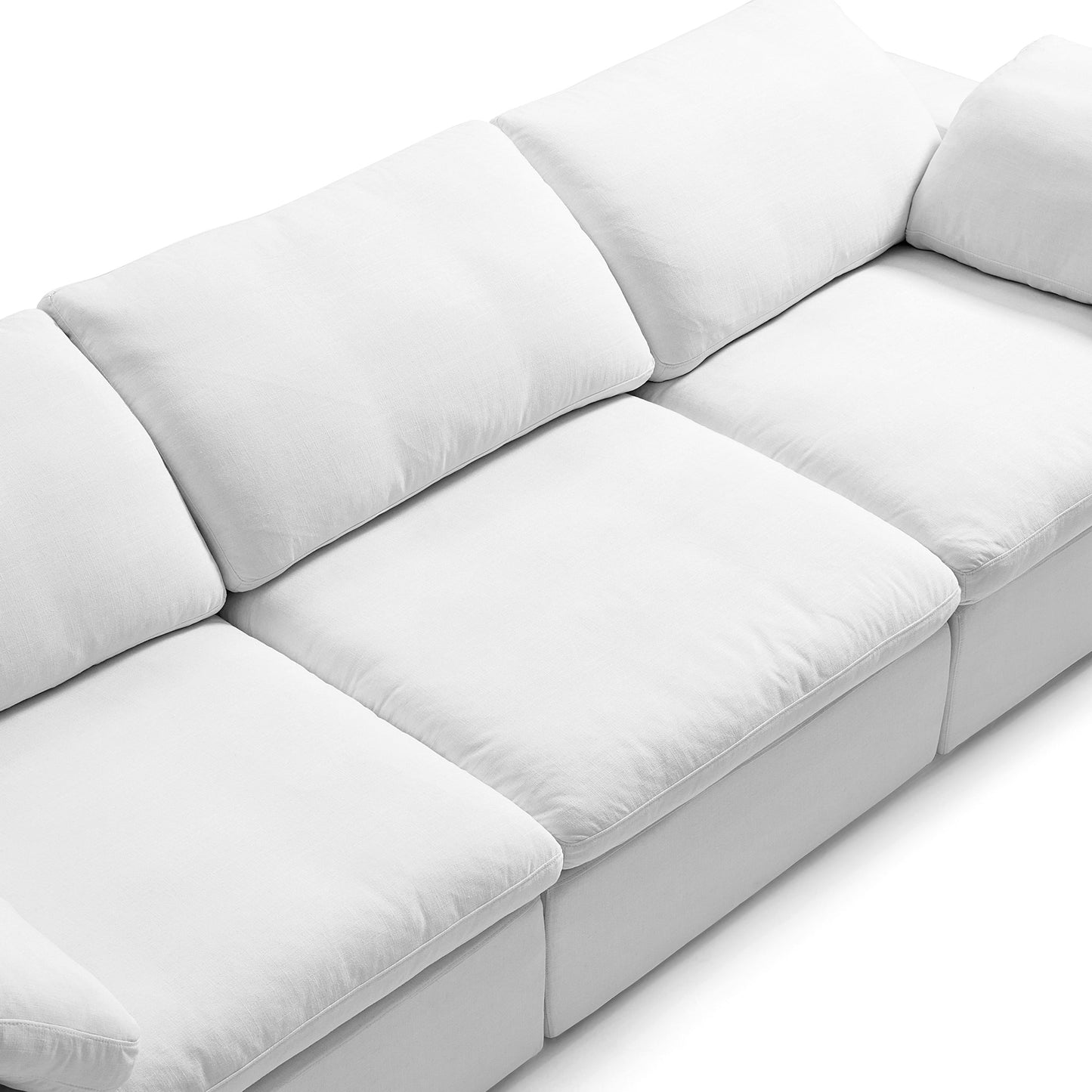 Fabric Upholstered Living Room ModularSofa with Ottoman