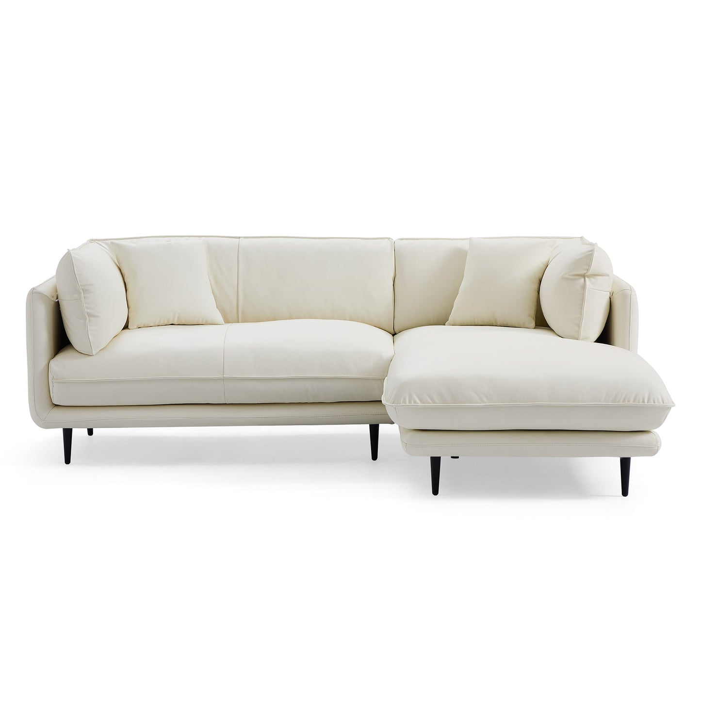 Modern style silicone leather modular L shape sectional sleeper sofa with chaise