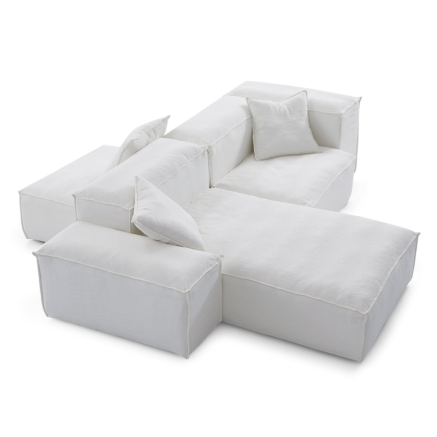 Modular L shape soft feather double side sectional sofa