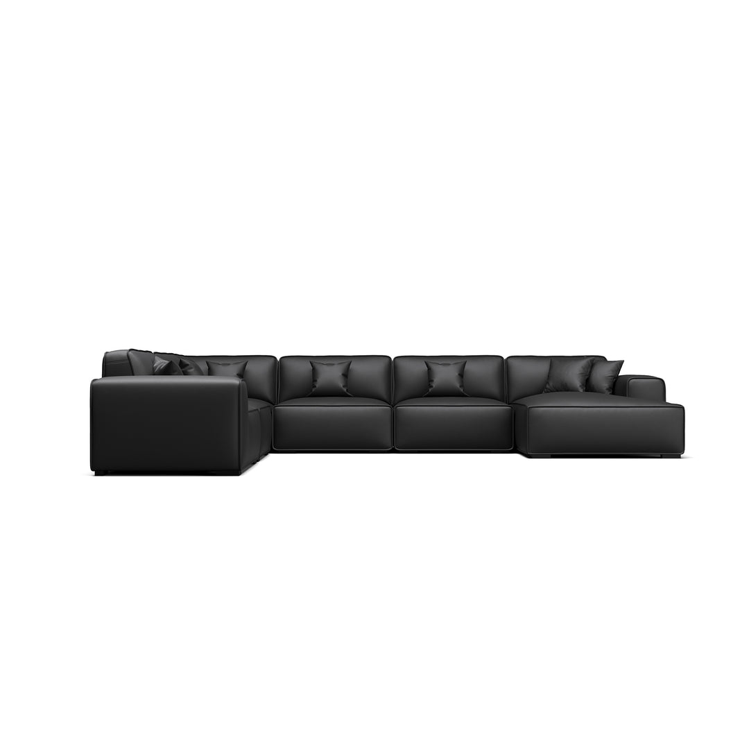 Home office living room genuine leather U shape sectional sofa