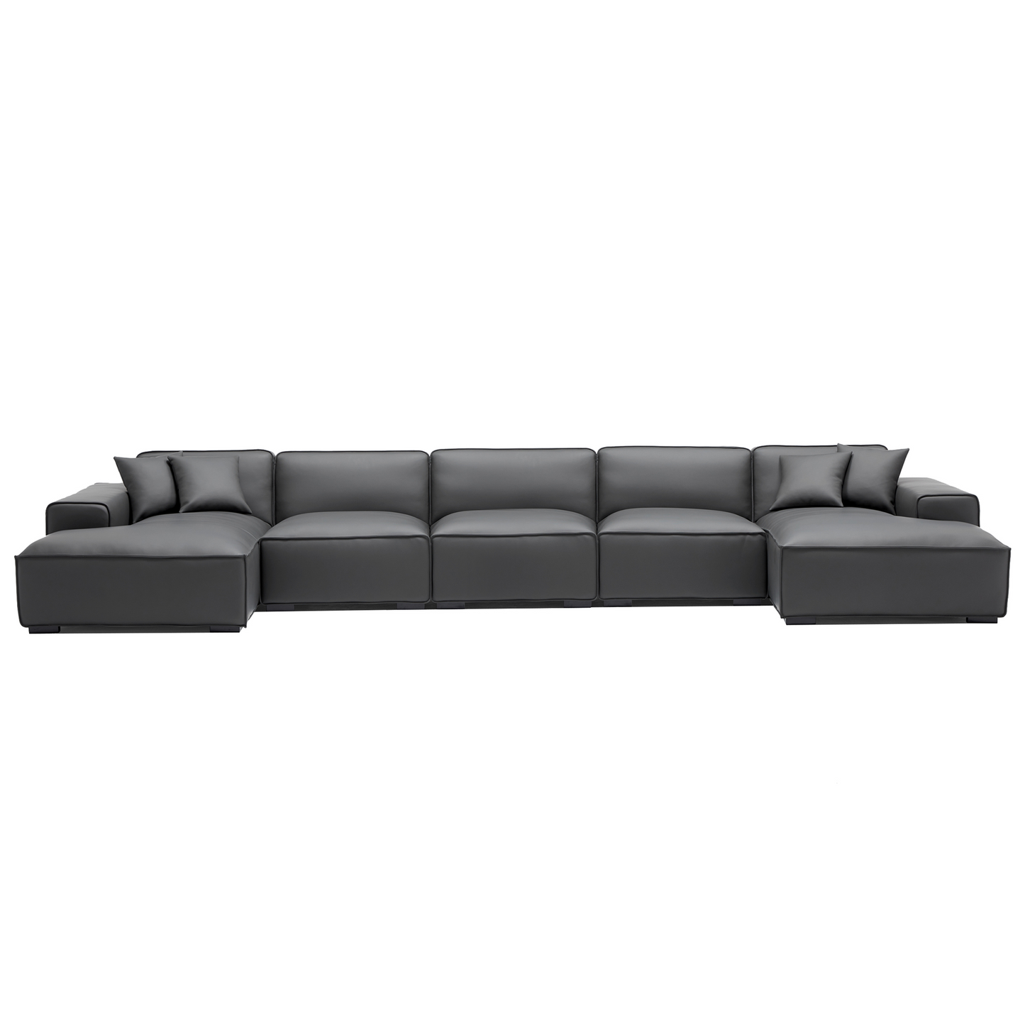 Comfortable down filled genuine leather cover u shape sofa