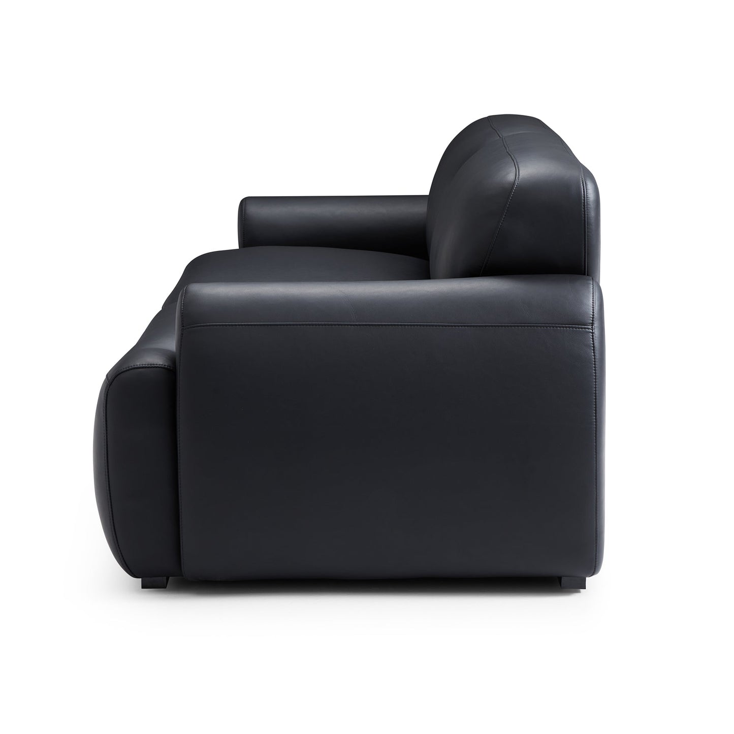 Home furniture office black genuine leather 4 seater sofa