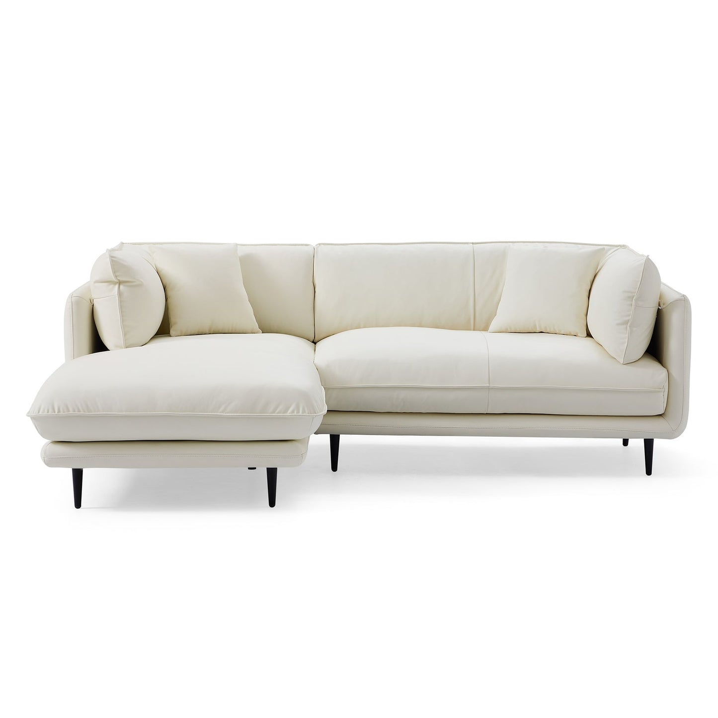 Modern style silicone leather modular L shape sectional sleeper sofa with chaise