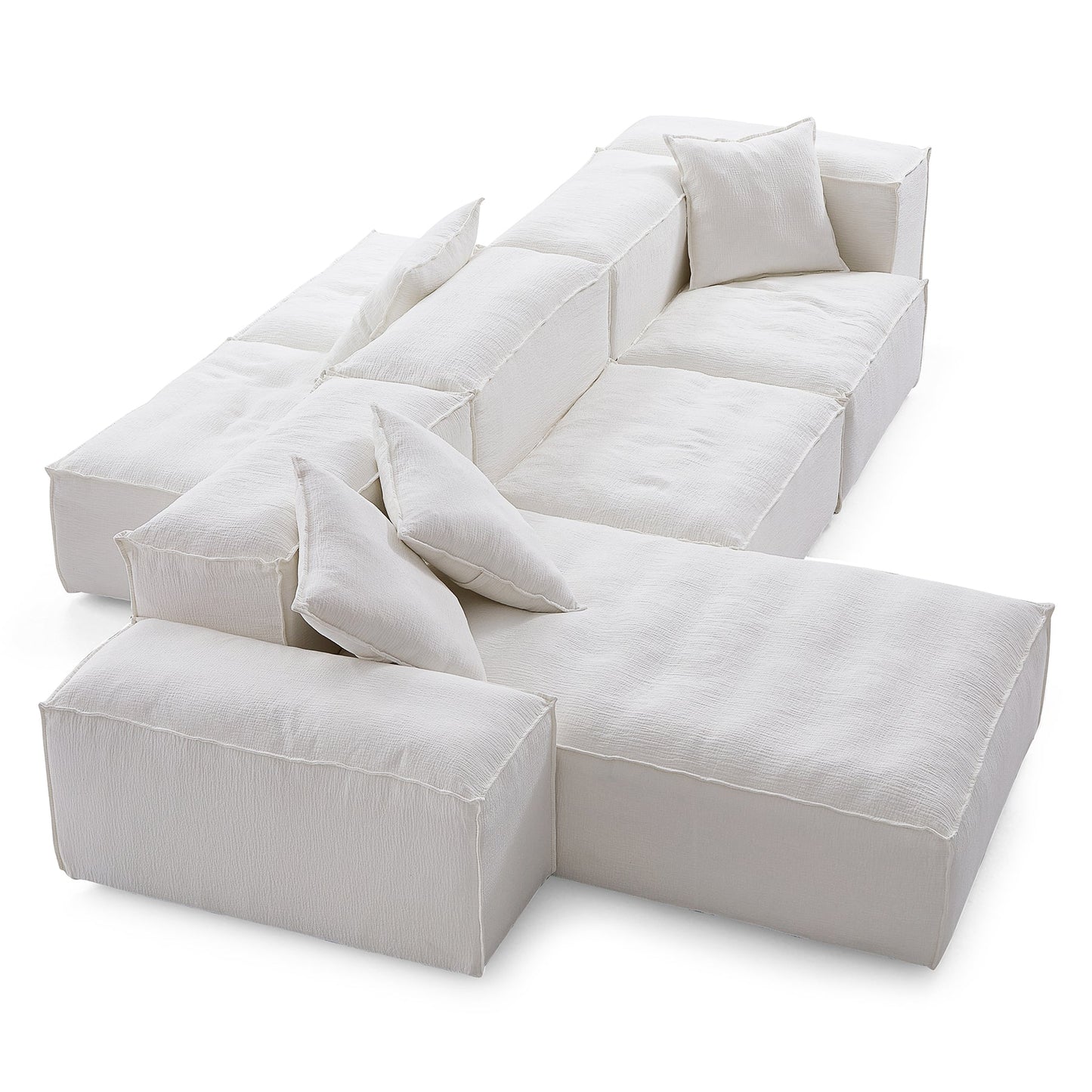 Modular L shape soft feather double side sectional sofa
