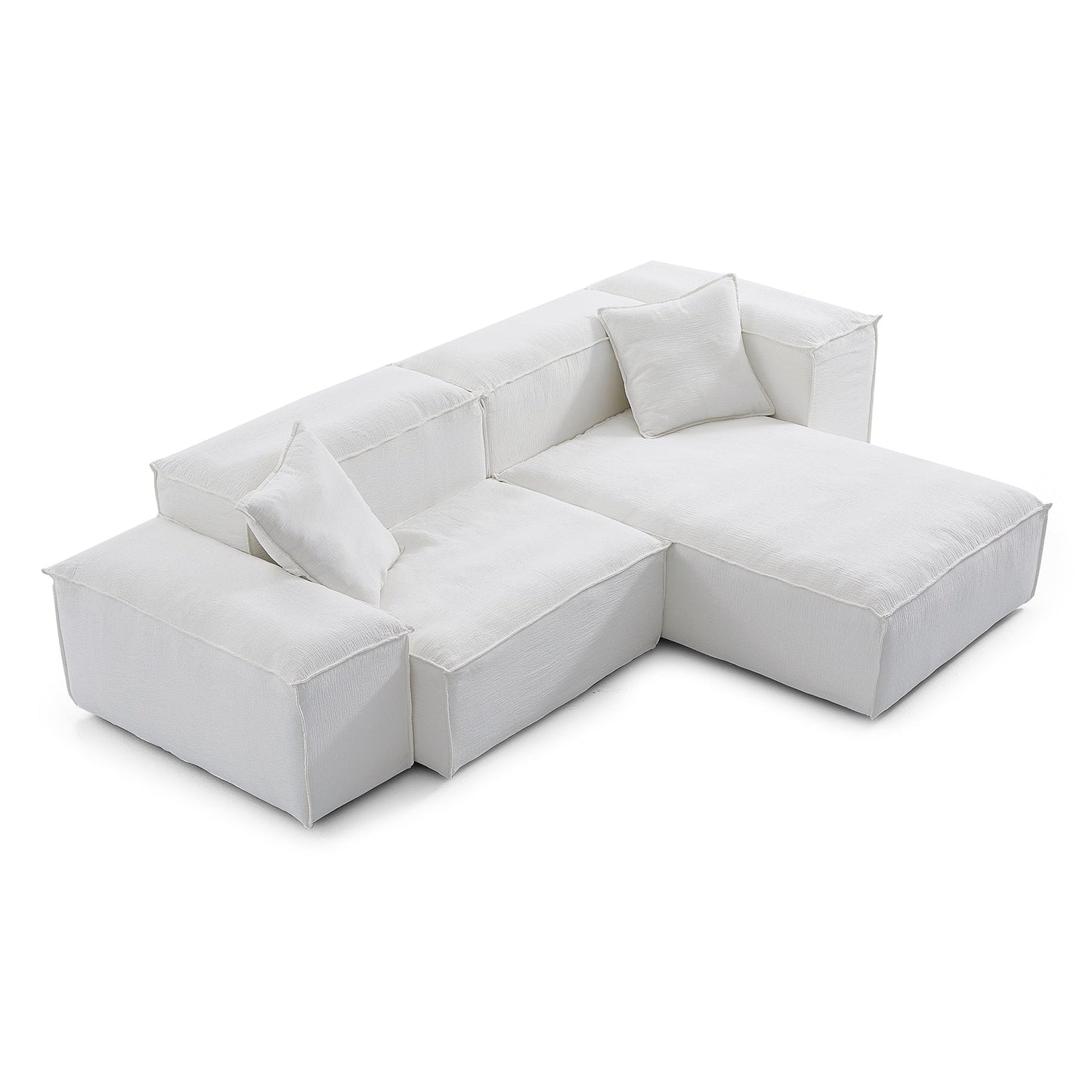 Cozy Natural Linen Fabric Removable Cover Sectional Sofa