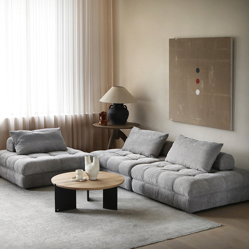 Grey chenille velvet couch cloud modular 3 seater sofa set