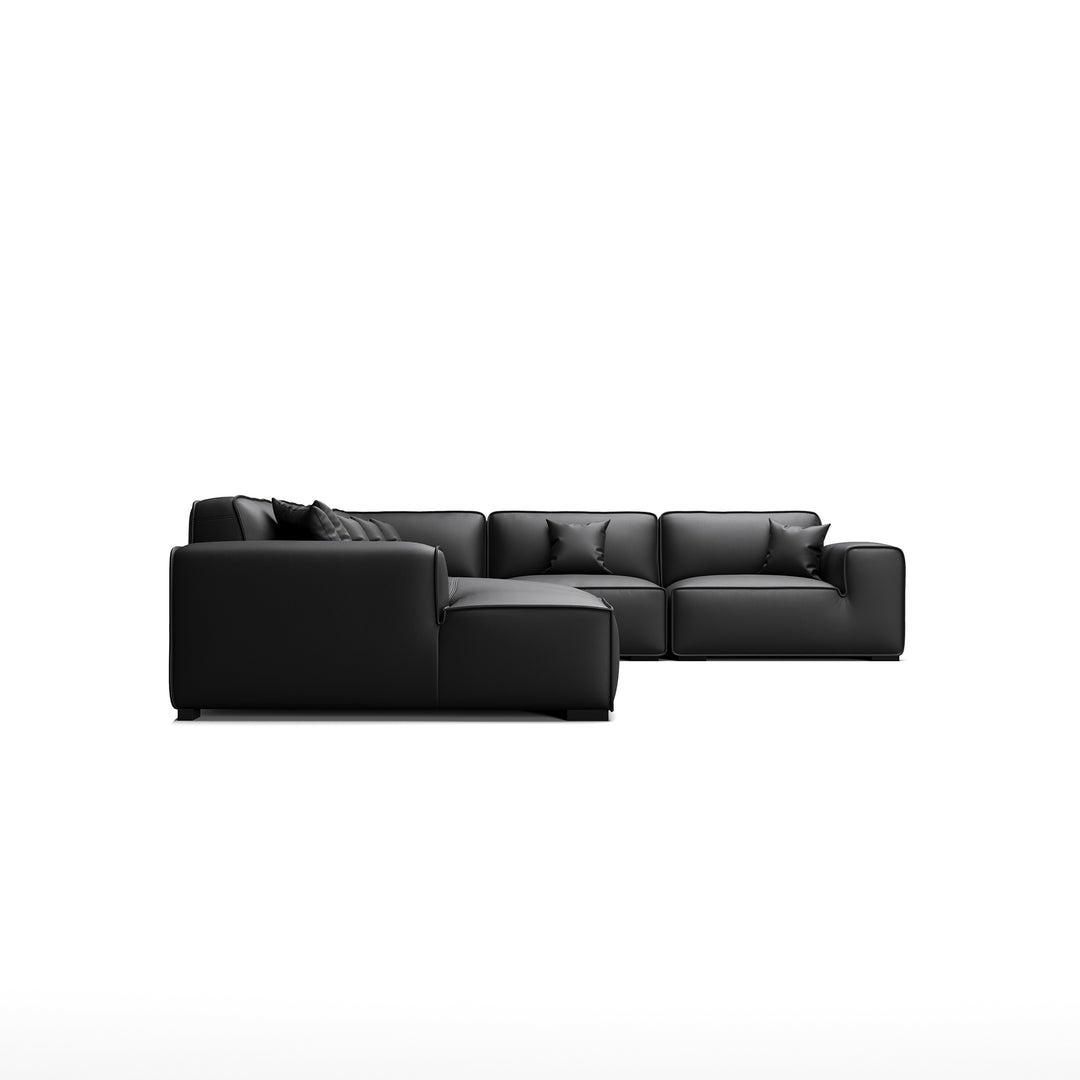 Home office living room genuine leather U shape sectional sofa