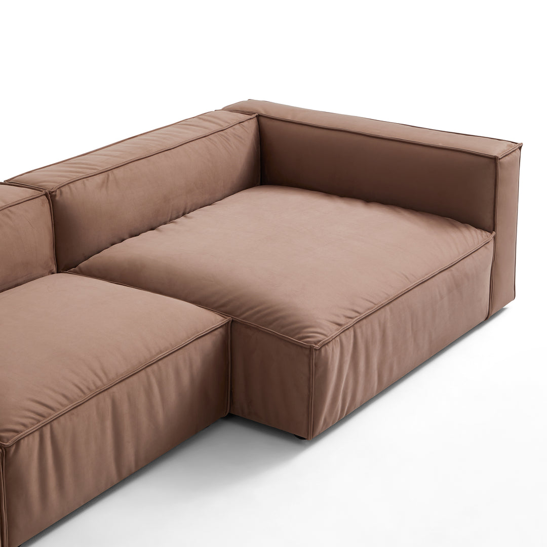 Modern Modular Matt Fabric Left-Right Chaise Lounge Sofa