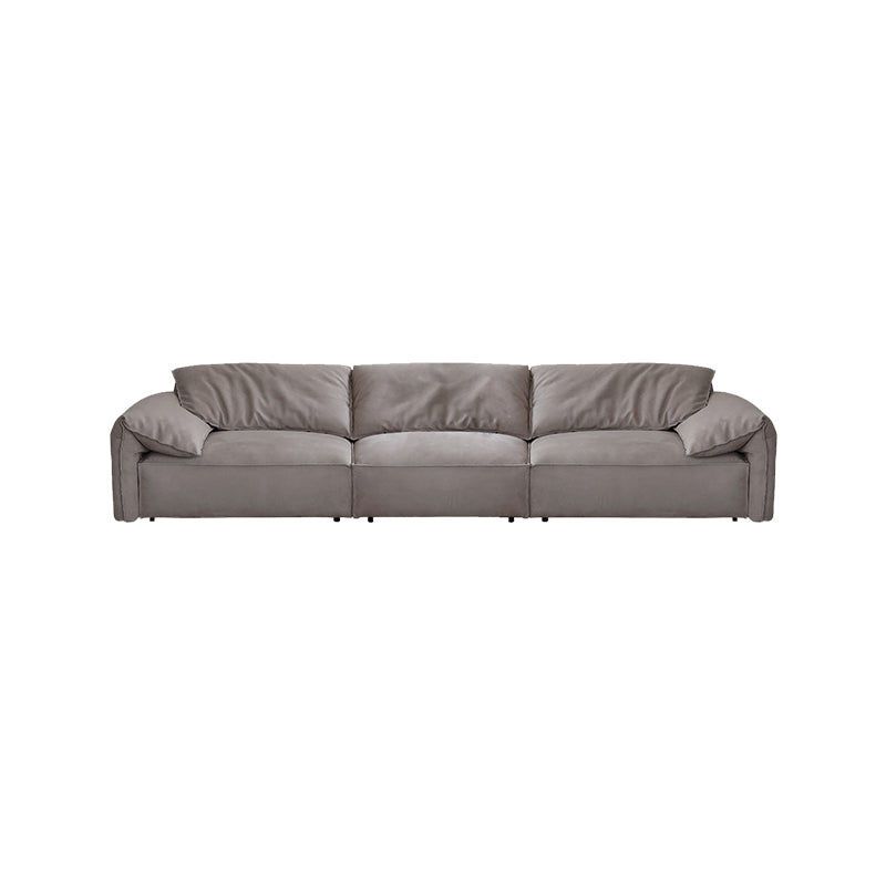 Italian style modern living room i shape grey matte fabric modular sofa