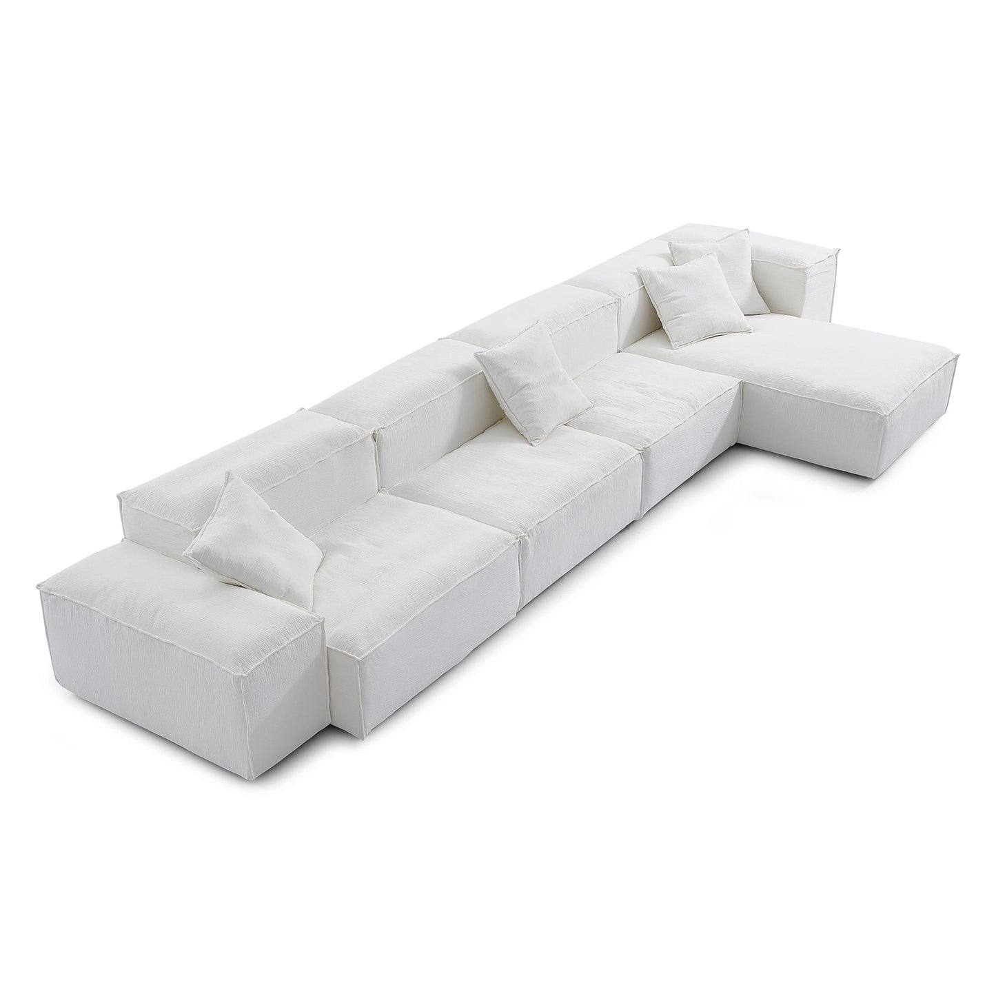 Cozy Natural Linen Fabric Removable Cover Sectional Sofa