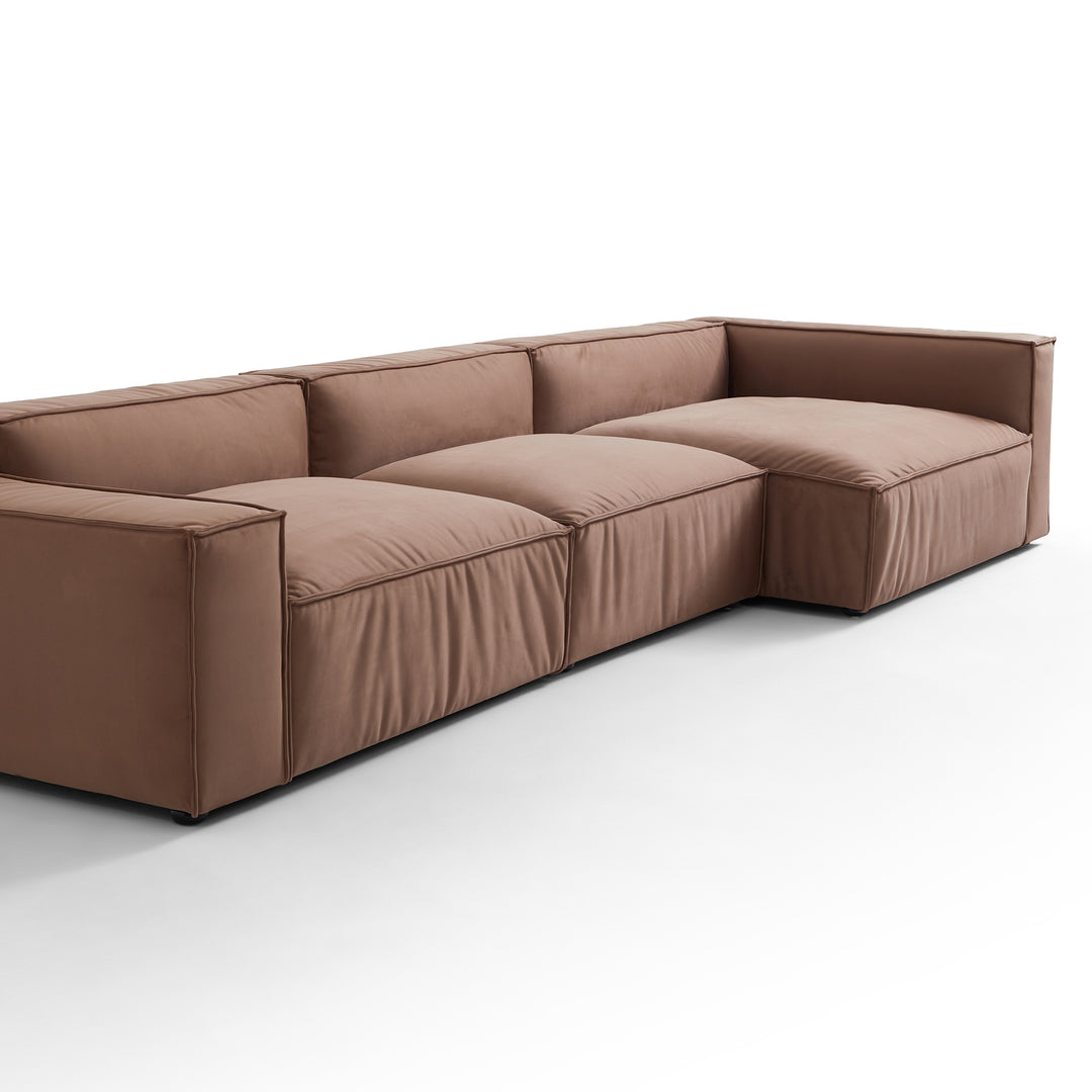 Modern Modular Matt Fabric Left-Right Chaise Lounge Sofa