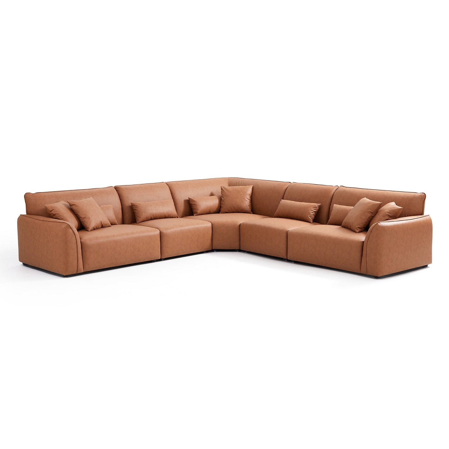 Hi-tech fabric brown living room couch L shape sectional modular corner sofa