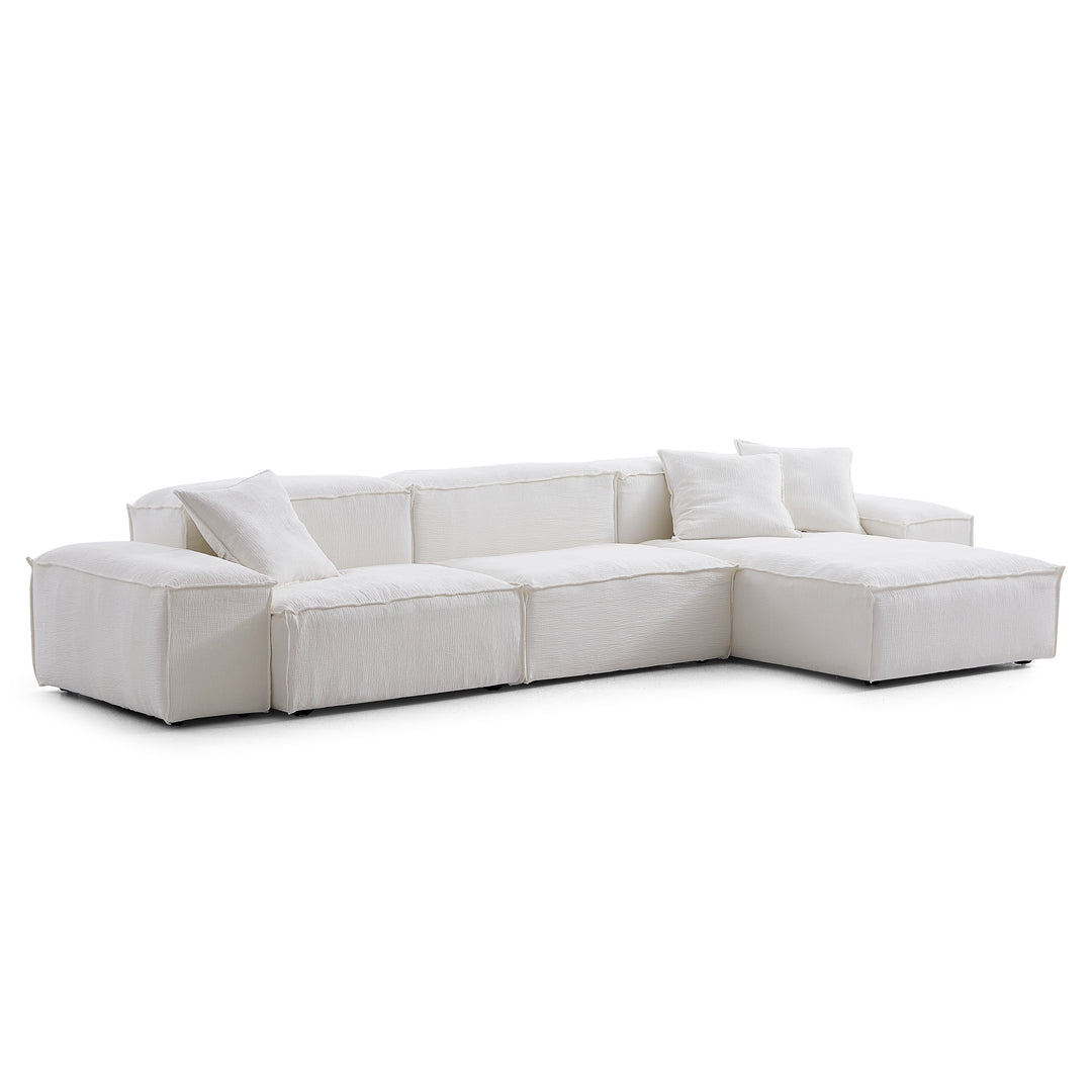 Cozy Natural Linen Fabric Removable Cover Sectional Sofa