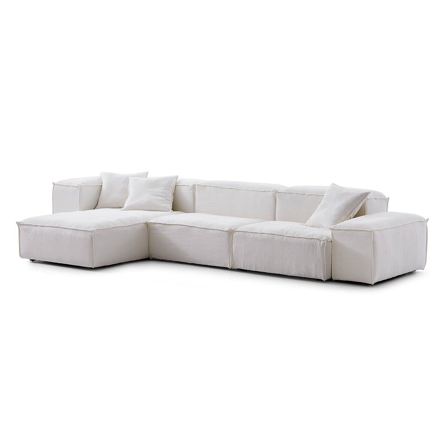 Modular L shape soft feather double side sectional sofa