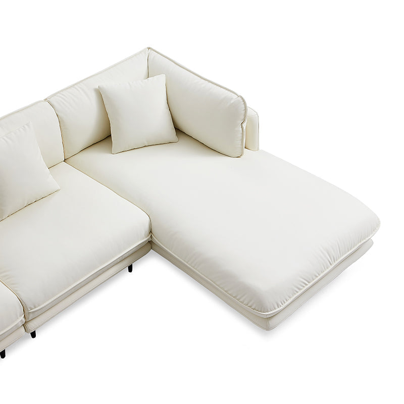 Modern style silicone leather modular L shape sectional sleeper sofa with chaise