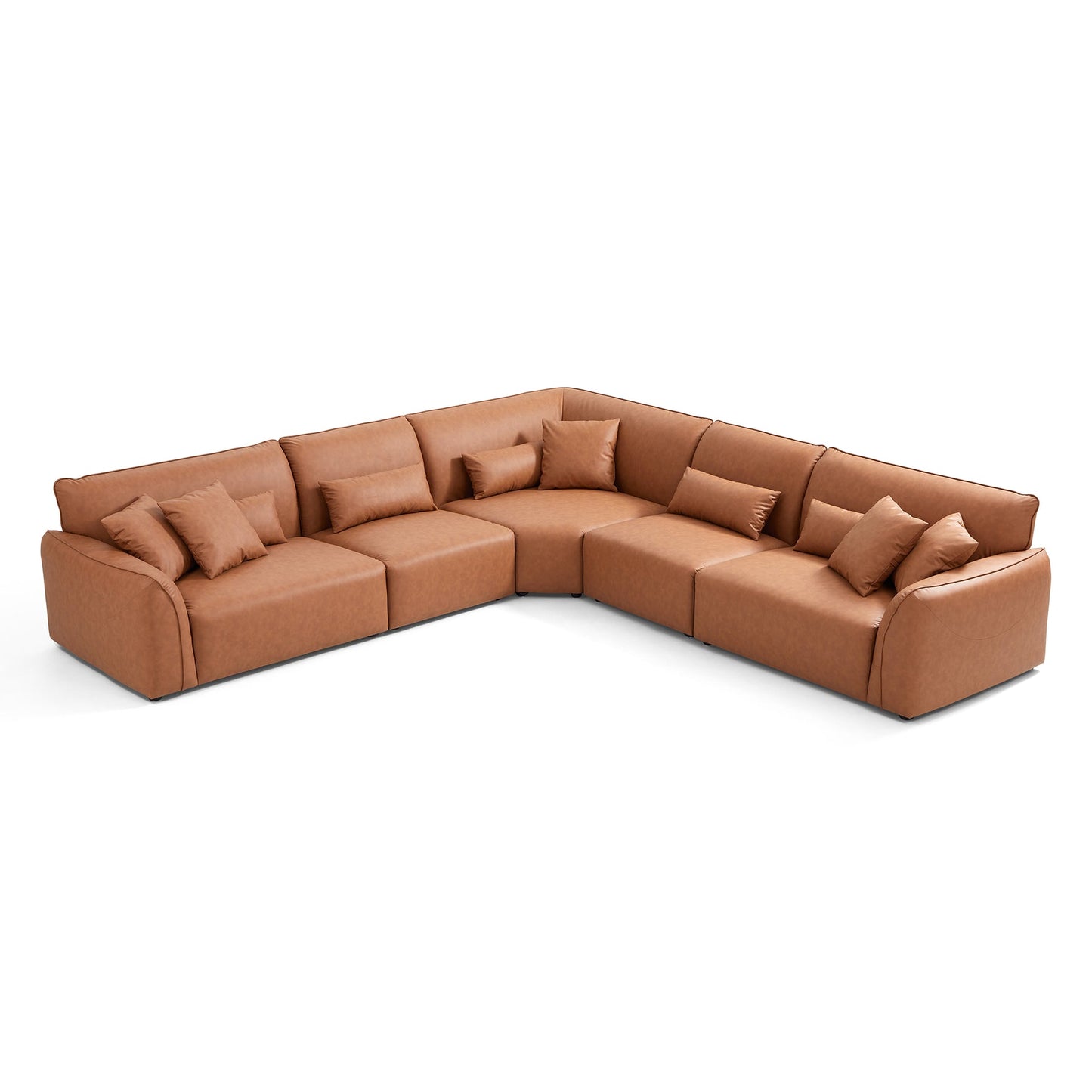 Hi-tech fabric brown living room couch L shape sectional modular corner sofa